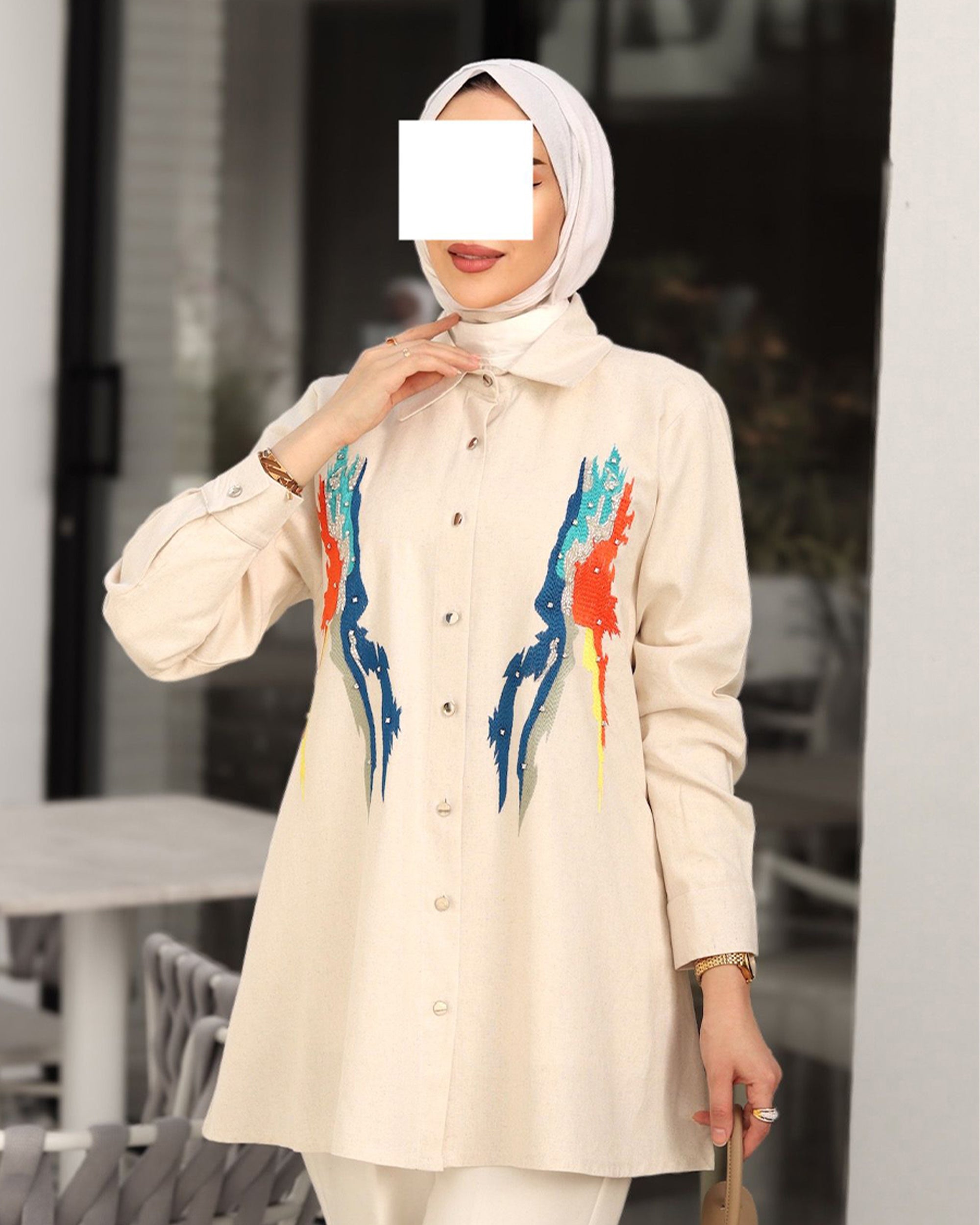 قميص كتان آرت ستروك