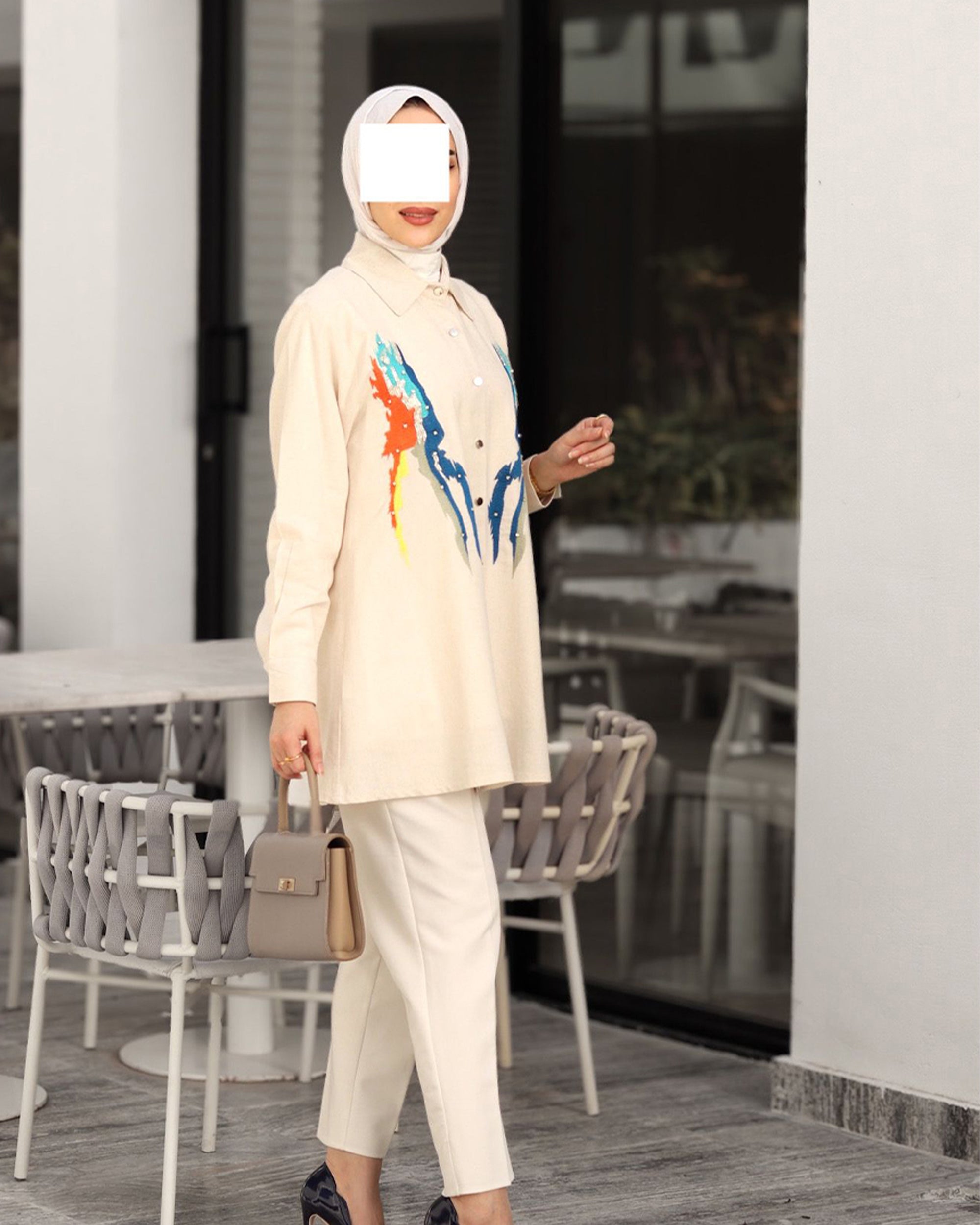 قميص كتان آرت ستروك