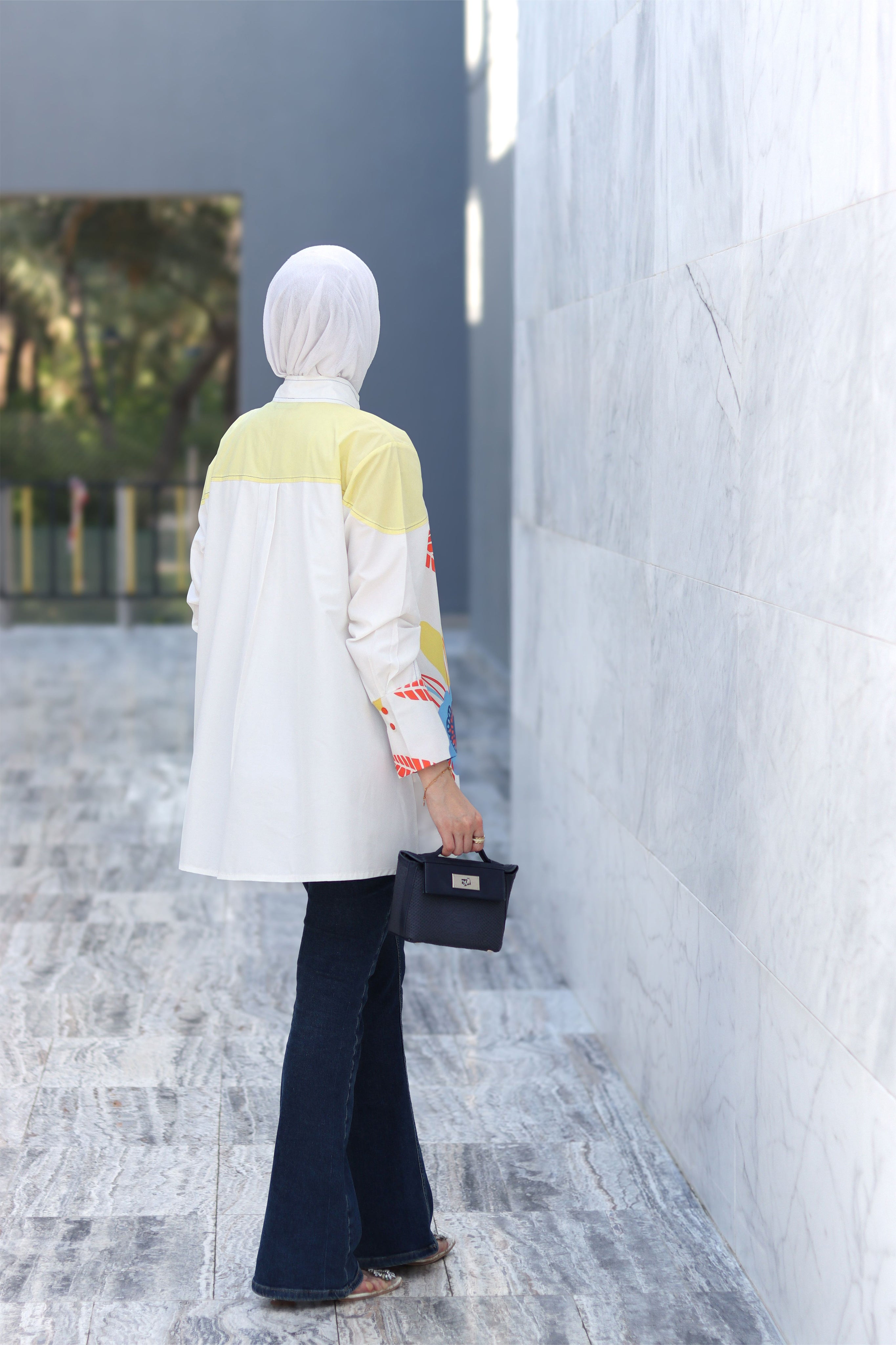 Colorblock Floral Poplin Shirt