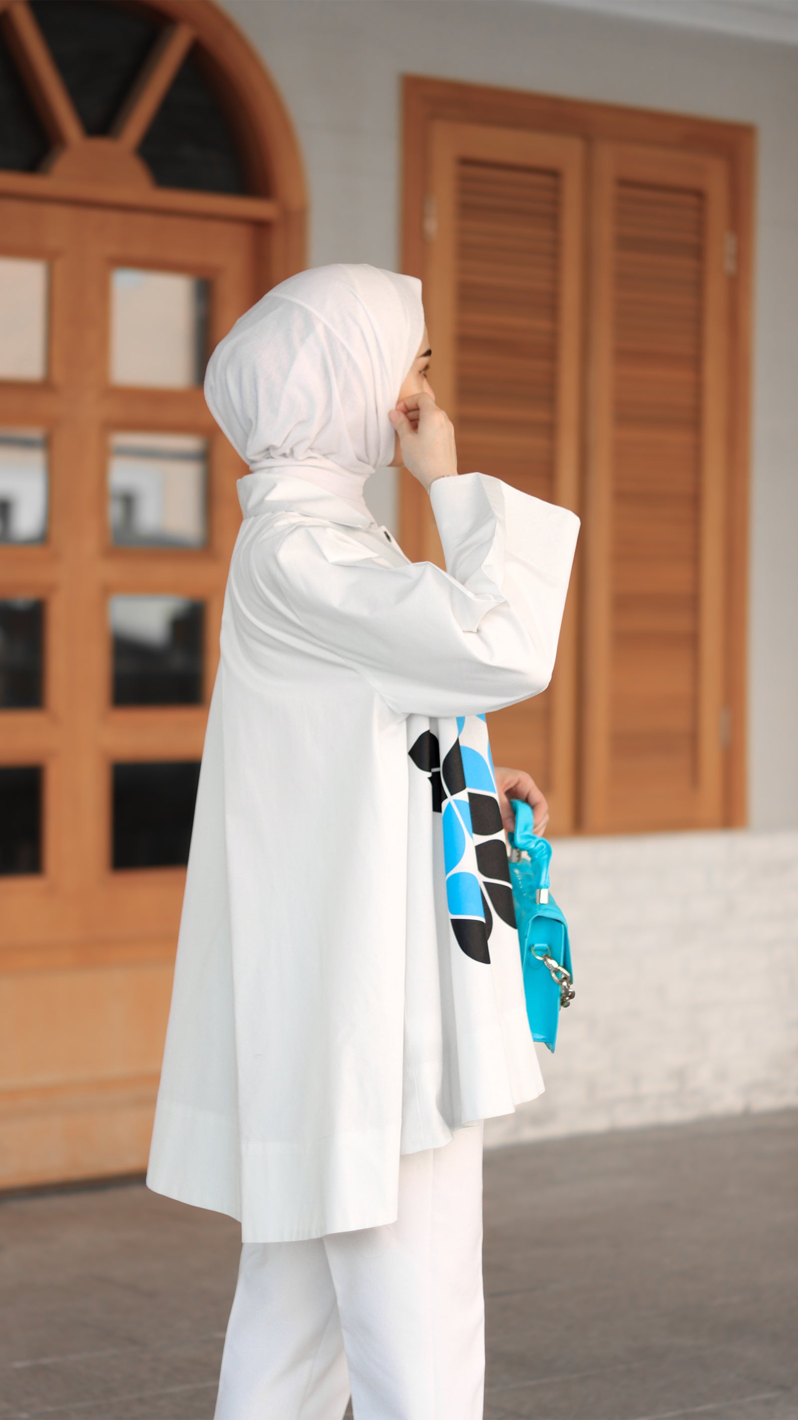 Blue Mosaic Poplin Shirt