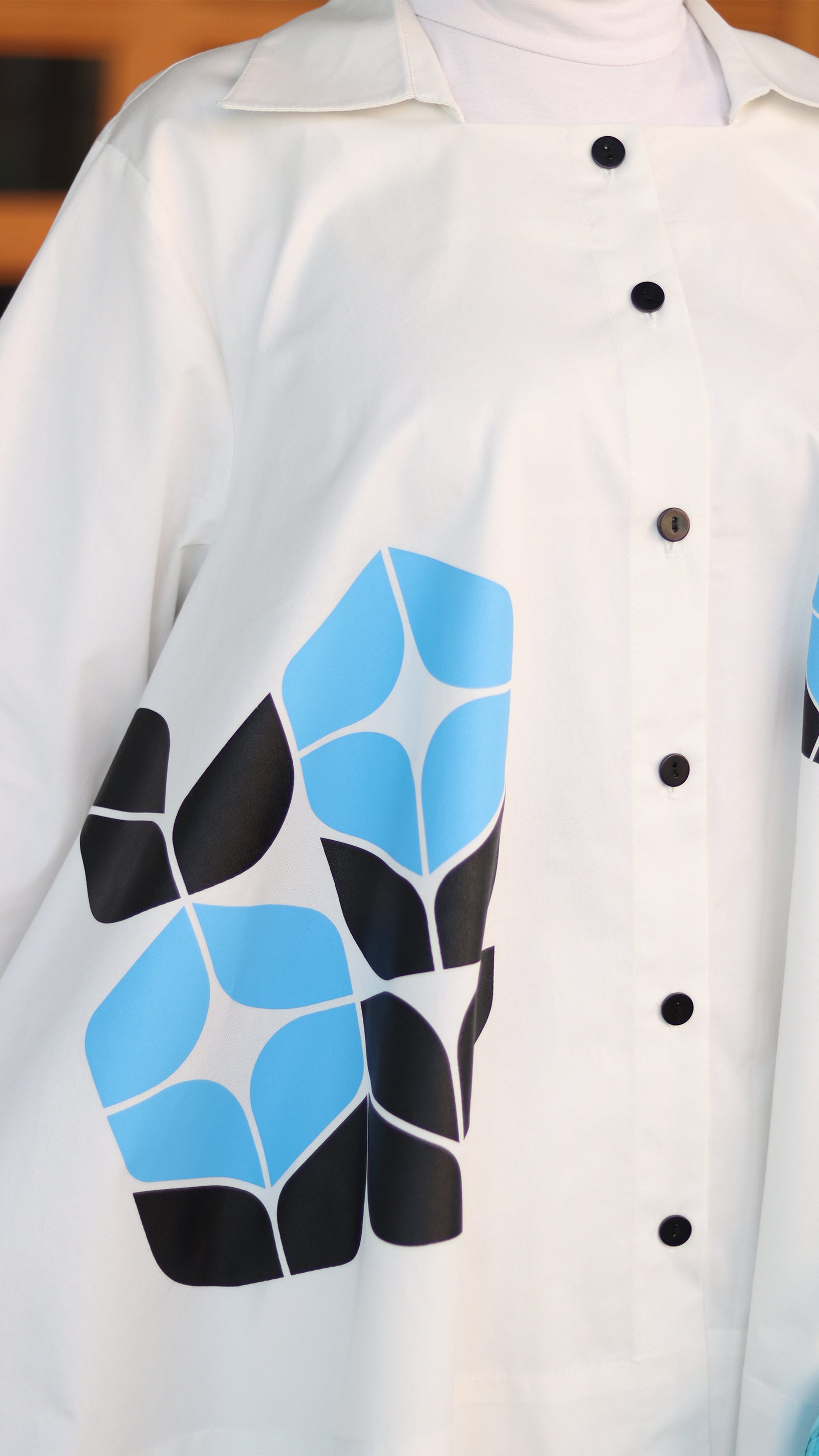 Blue Mosaic Poplin Shirt