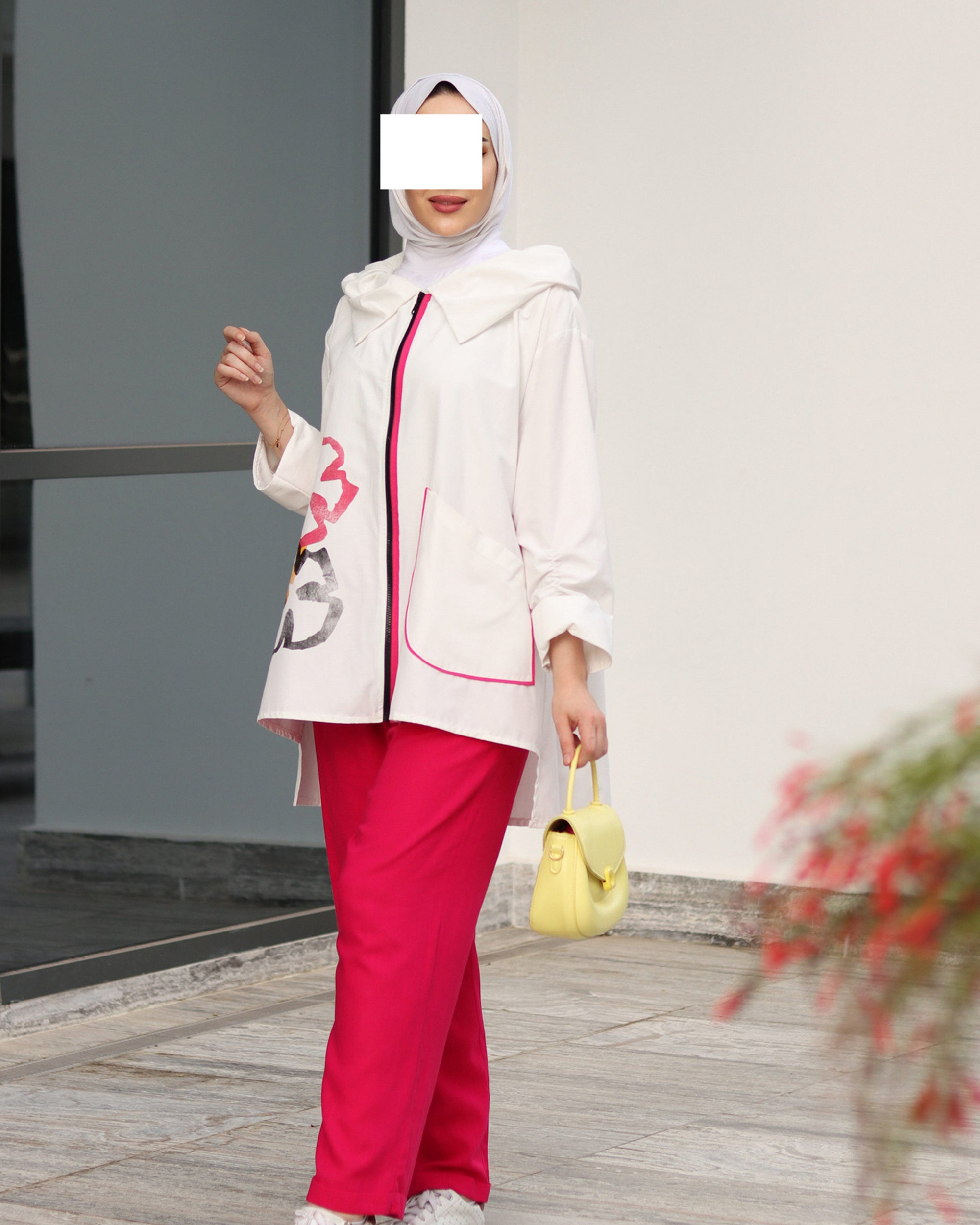 جاكيت بوبلين برسمة الزهور