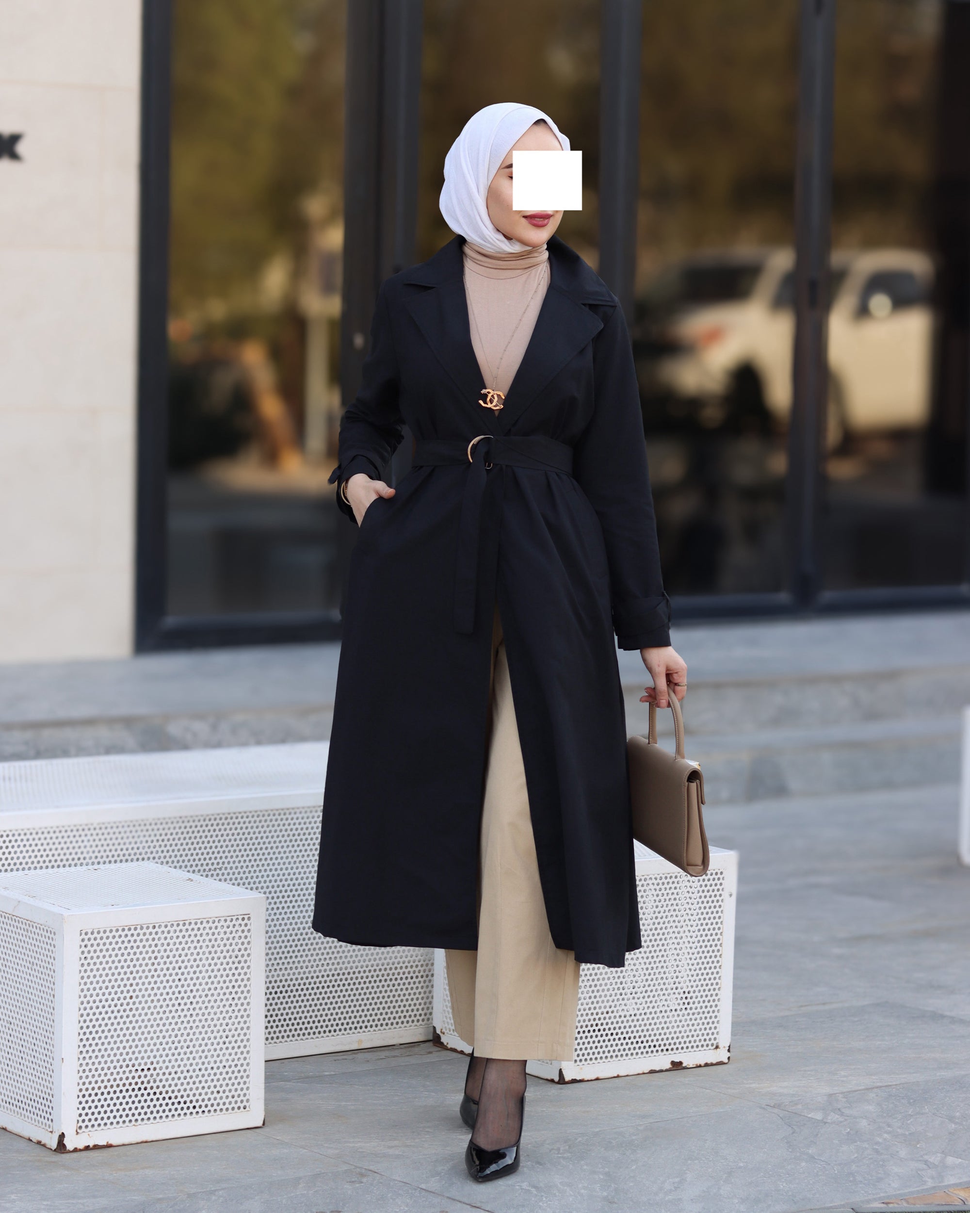 جاكيت غاباردين بحزام