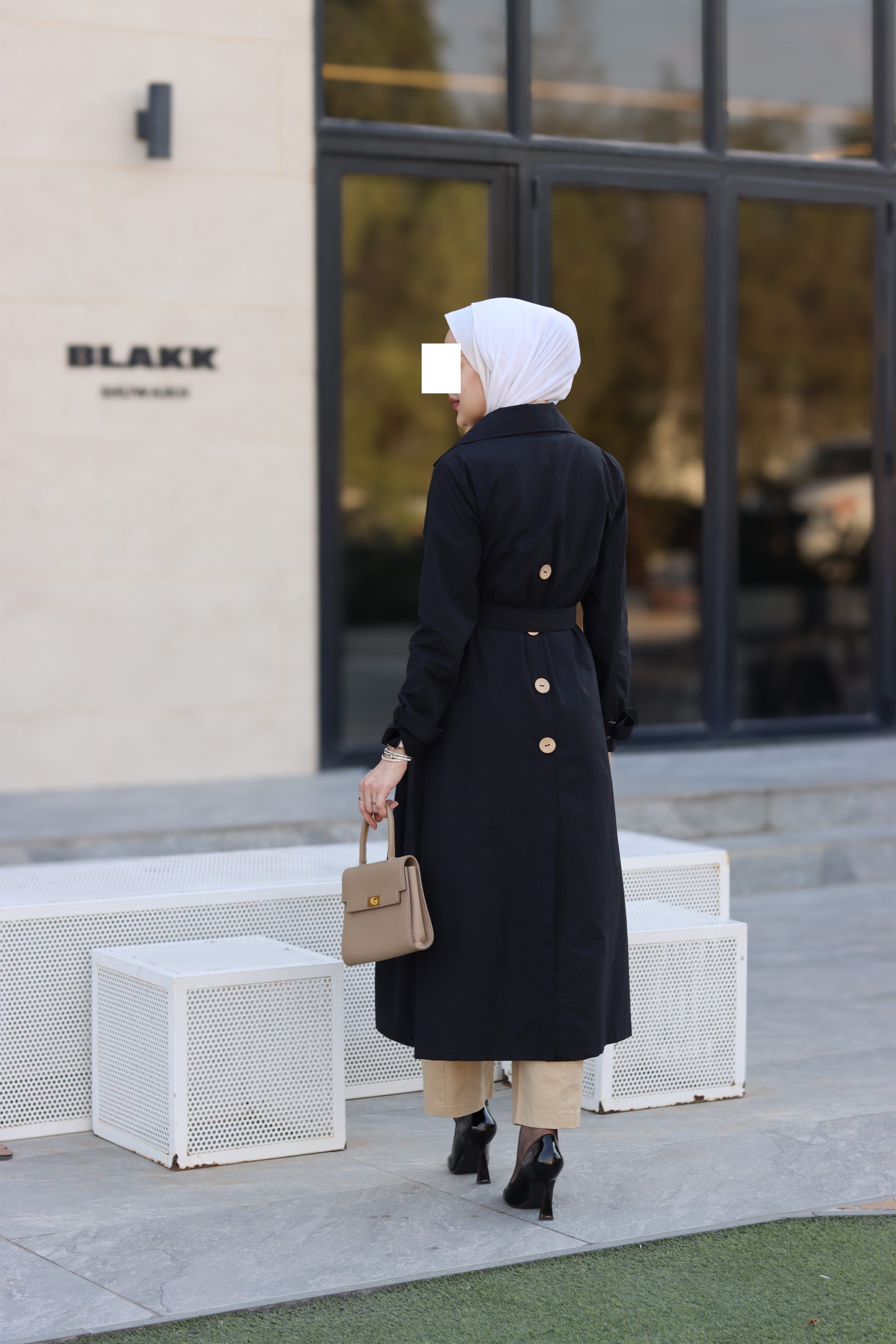 Noir Belted Gabardine Jacket