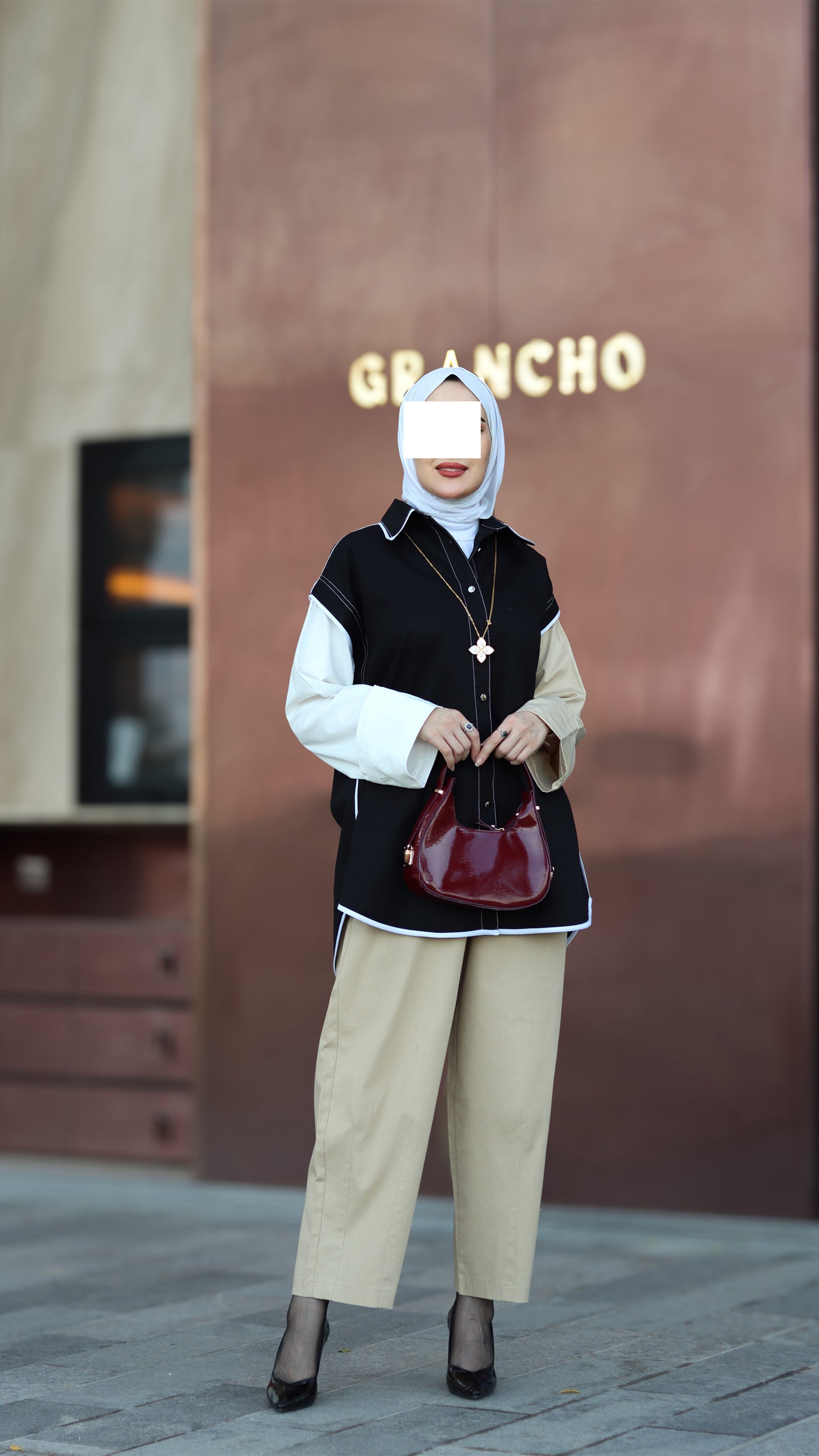 Two-Tone Gabardine Shirt