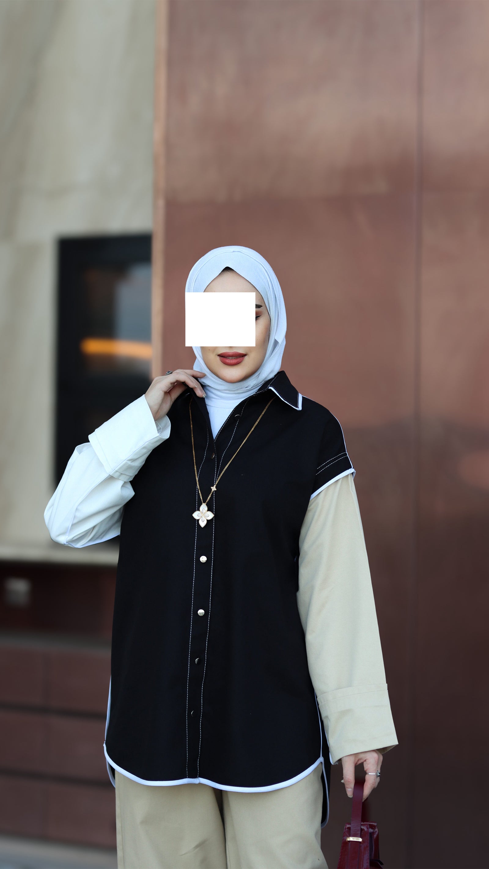 Two-Tone Gabardine Shirt