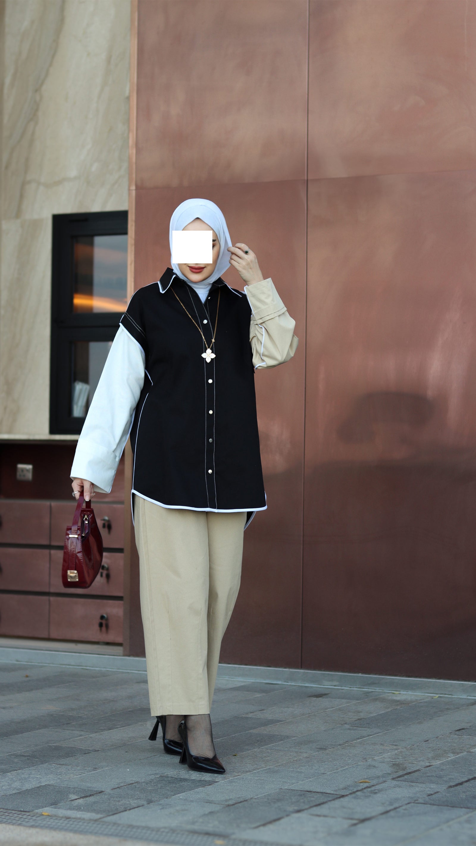 Two-Tone Gabardine Shirt