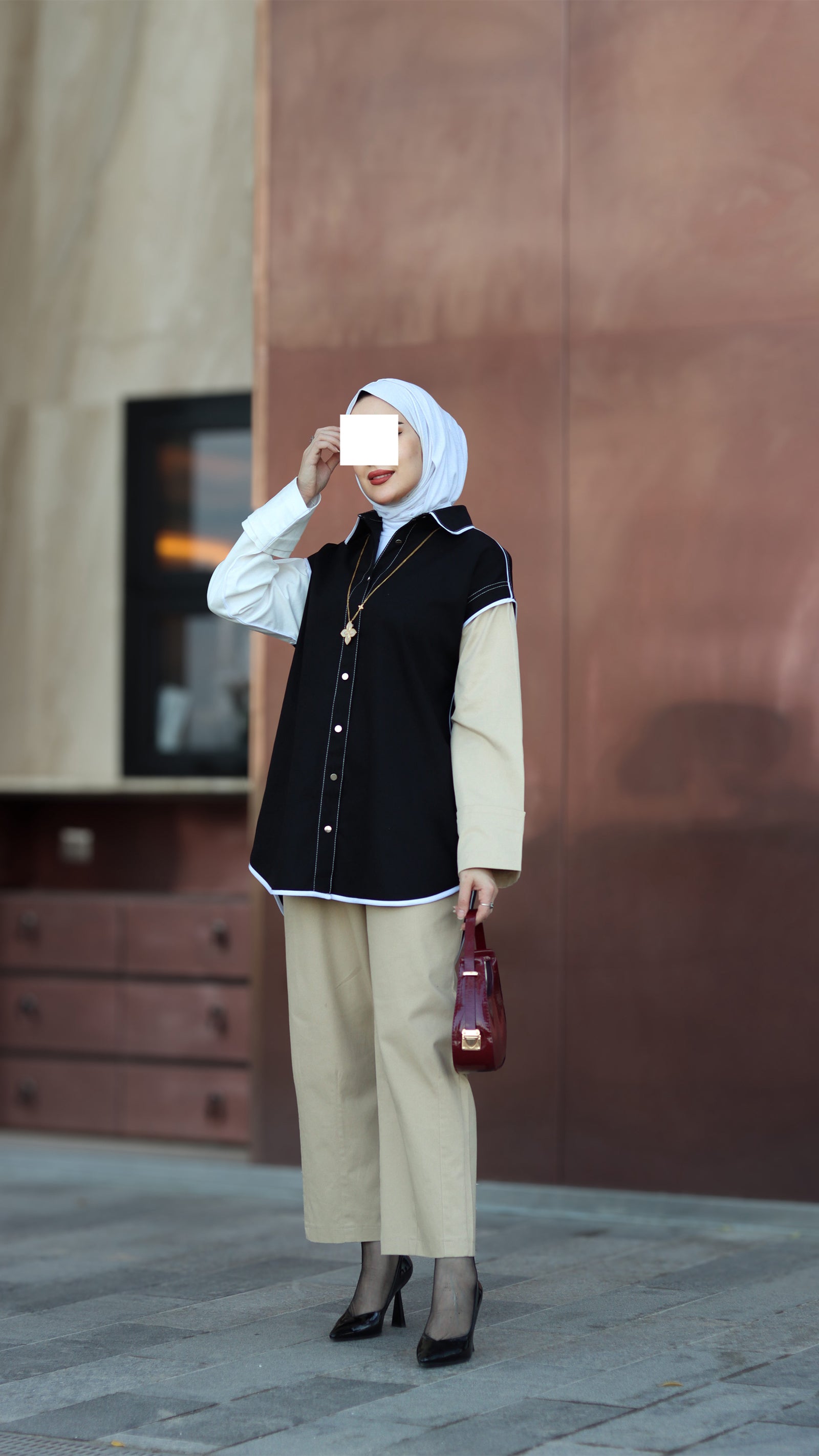 Two-Tone Gabardine Shirt