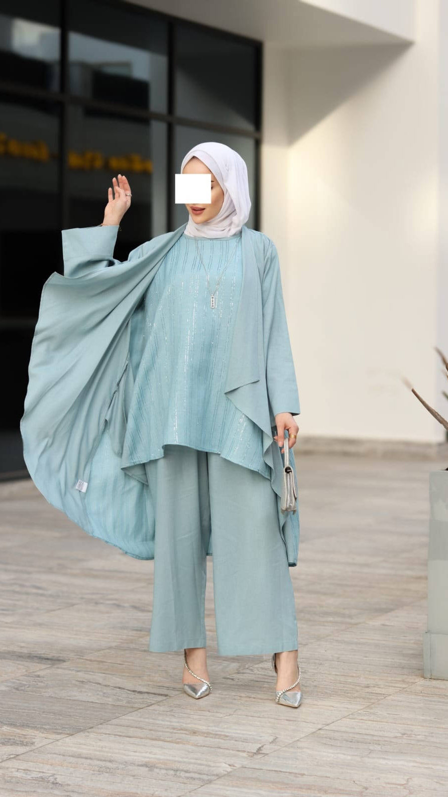 Light Blue Linen Set