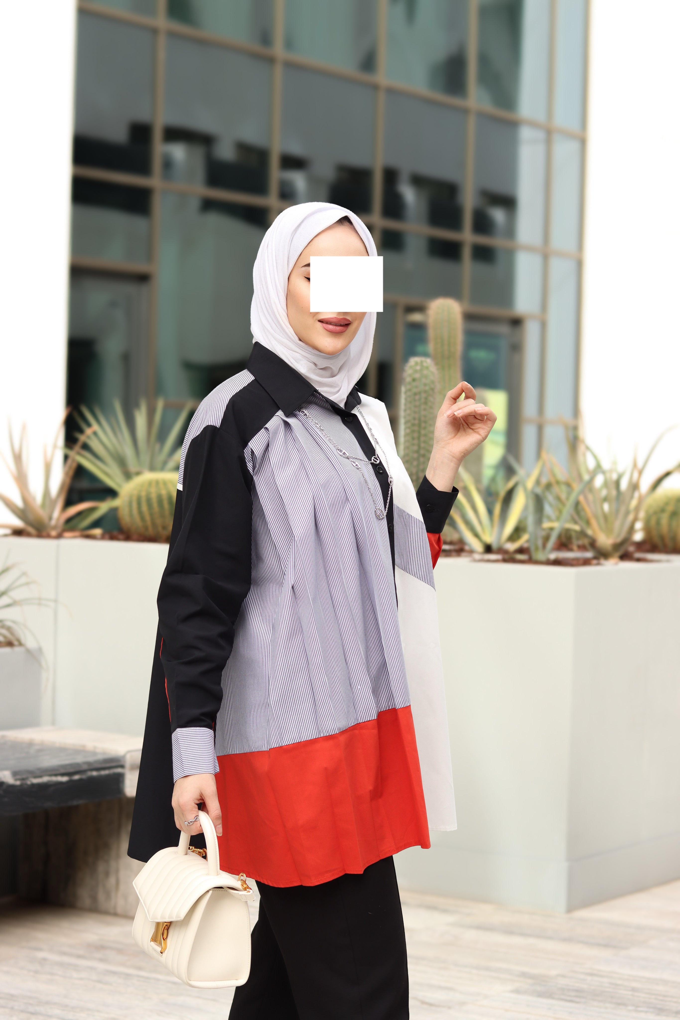 Colorblock Poplin Shirt