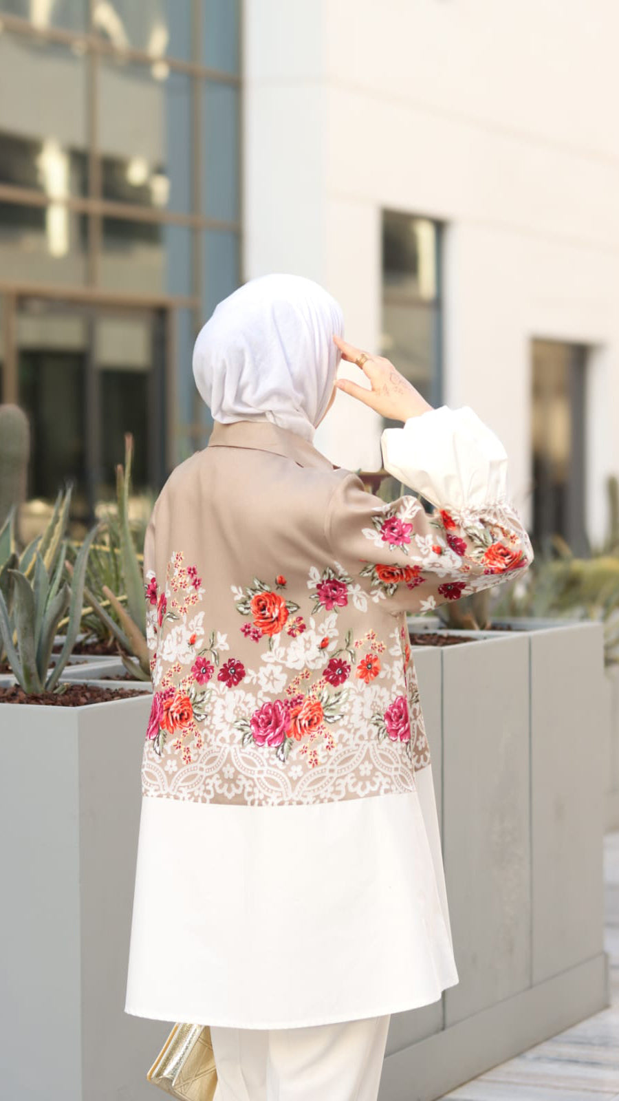 Beige Floral Shirt