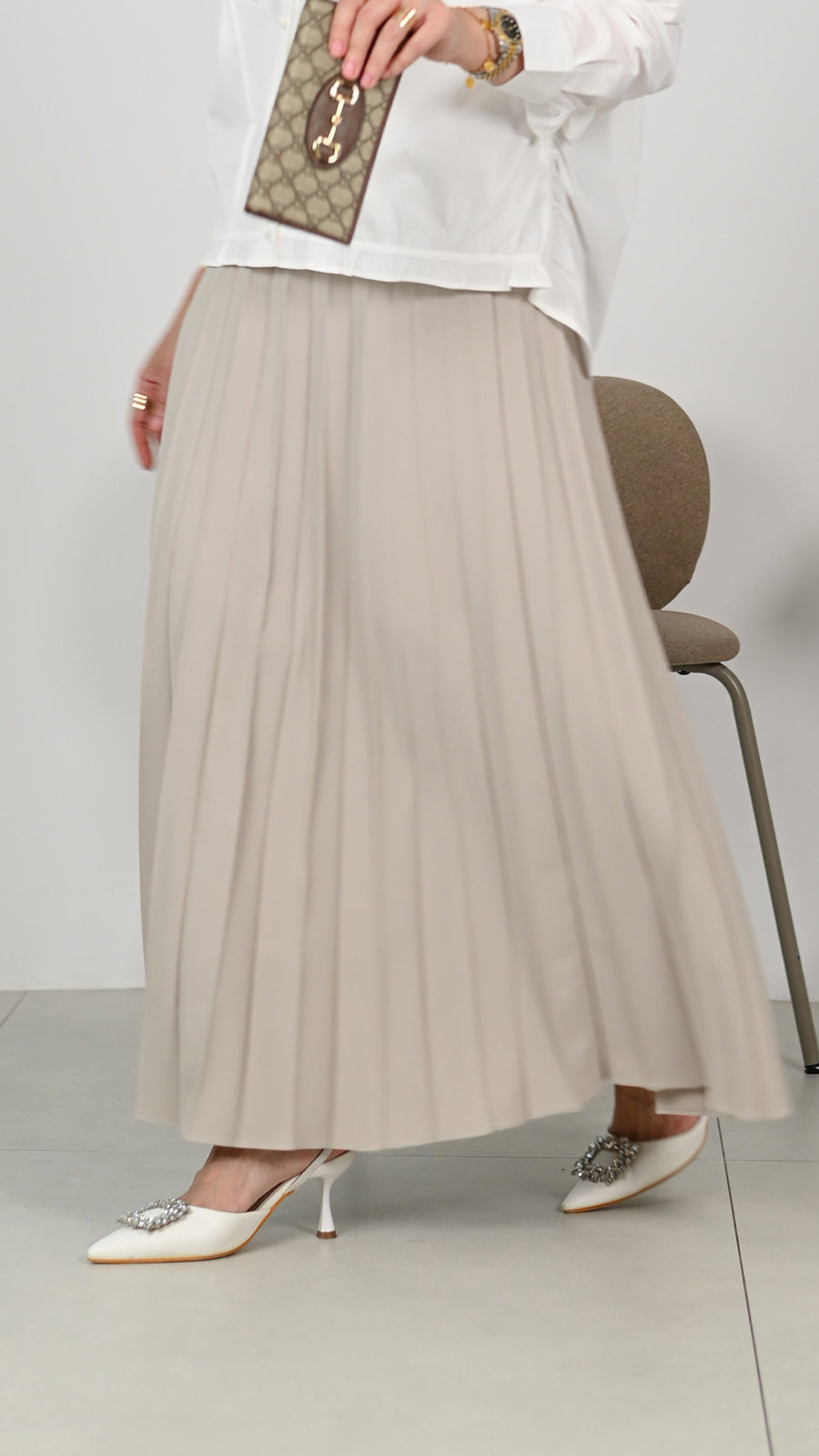Soft Dune Pleated Skirt