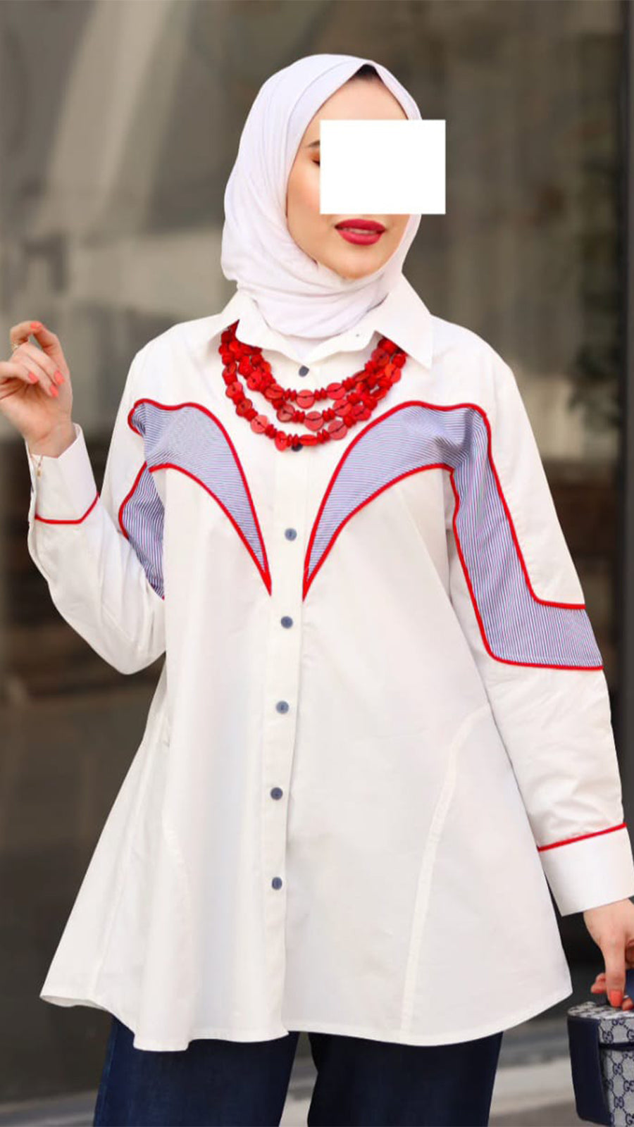 Red Stitch Poplin Shirt