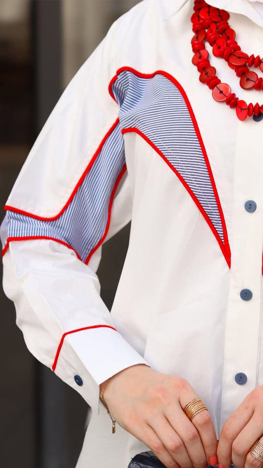Red Stitch Poplin Shirt