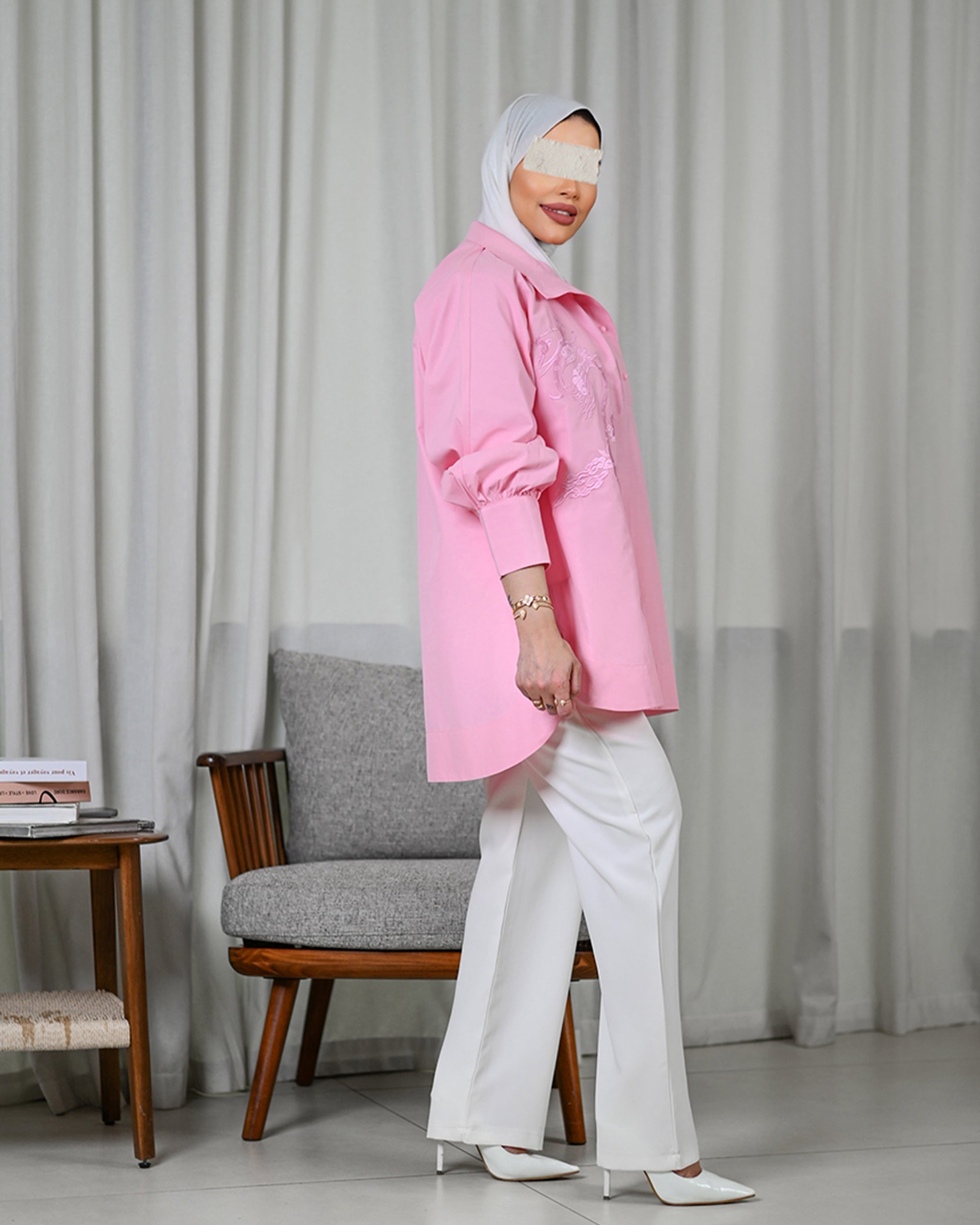 قميص بلوزة غريس بوبلين