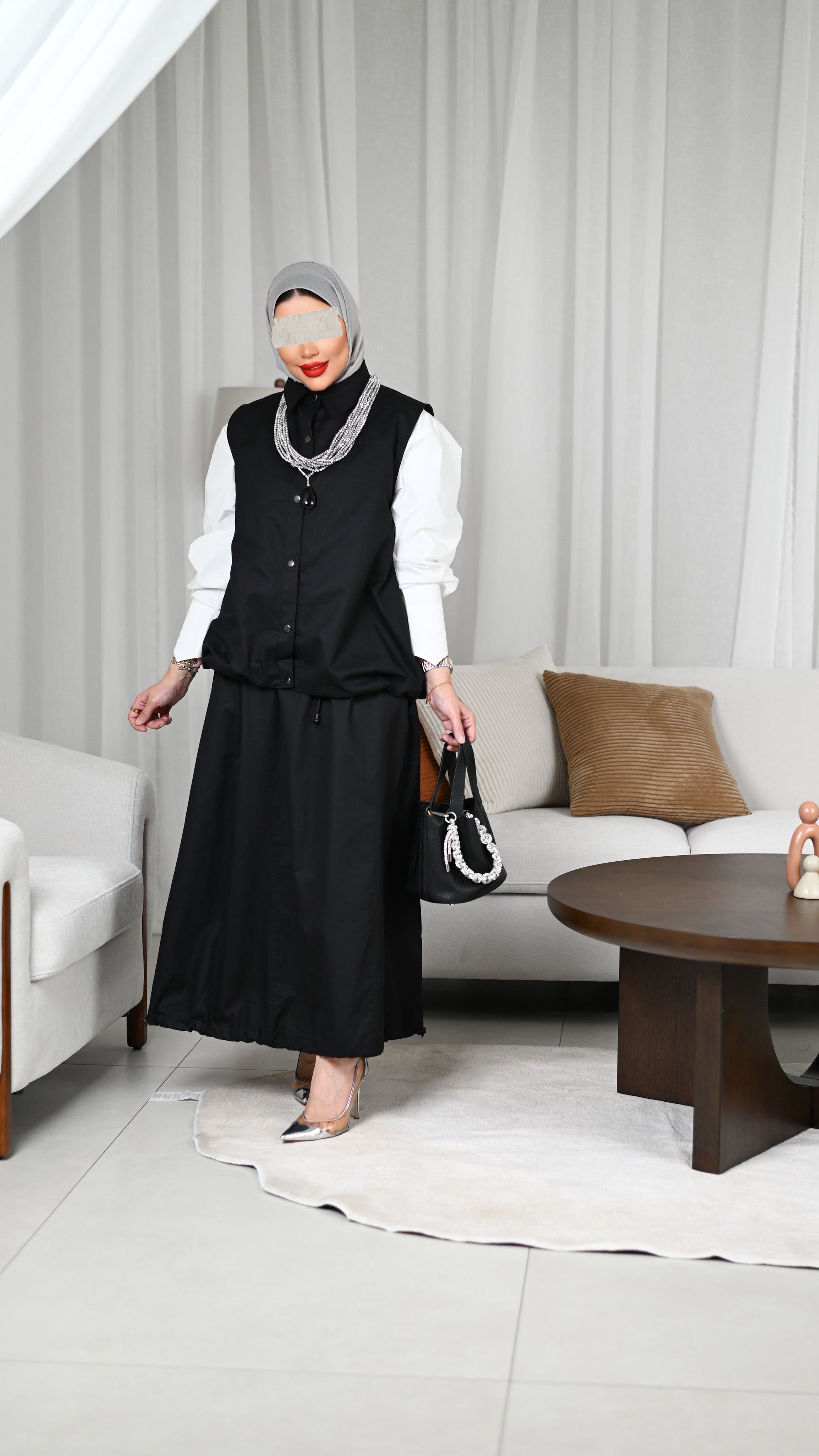 Classic Black Gabardine Vest