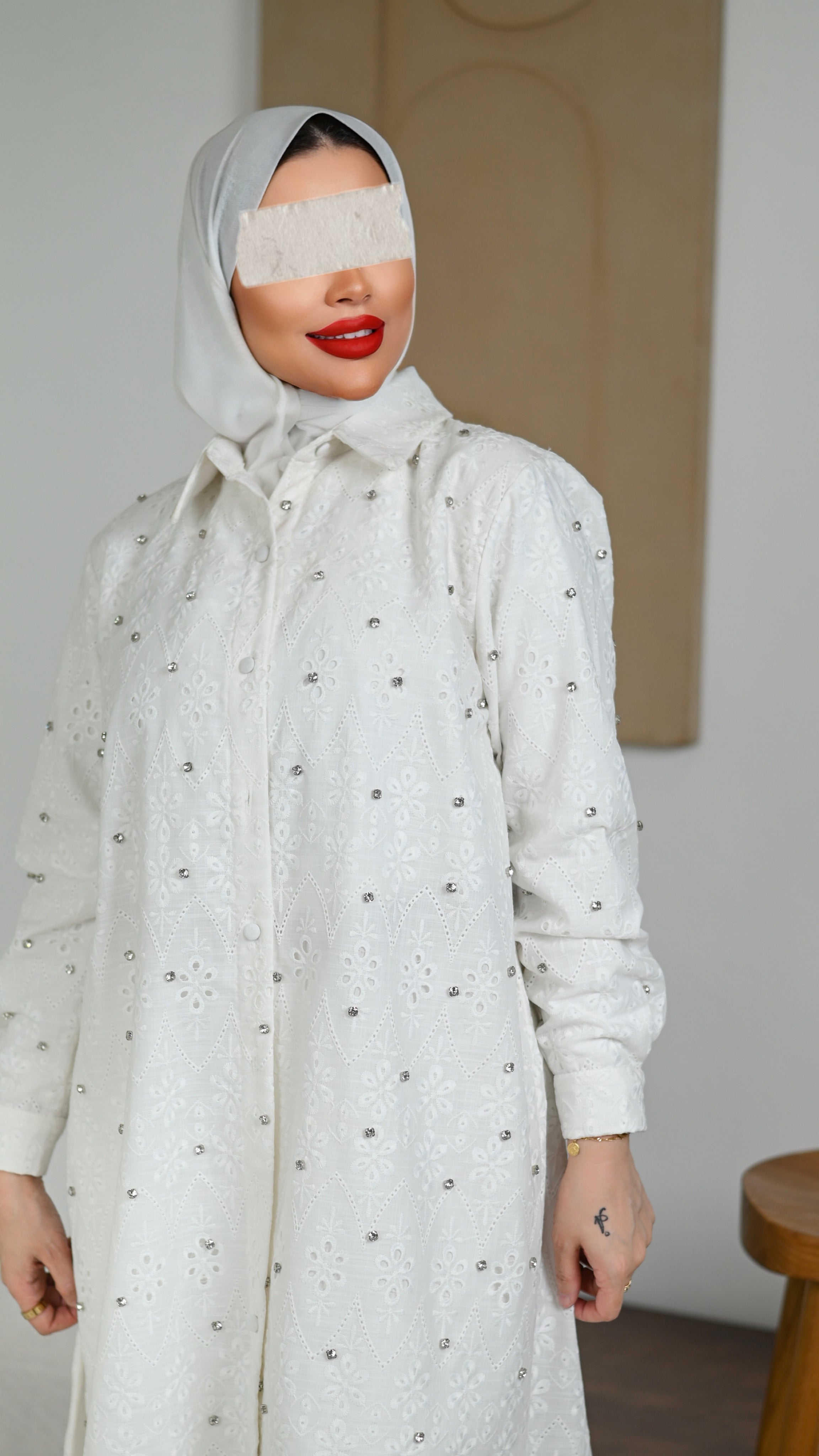 Embellished White Lace Punjabi