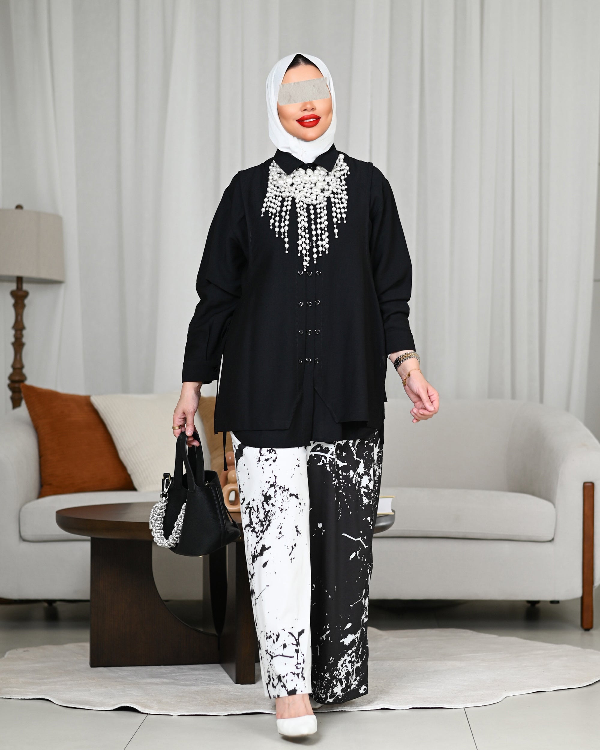 قميص لينن اسود كاسكيد