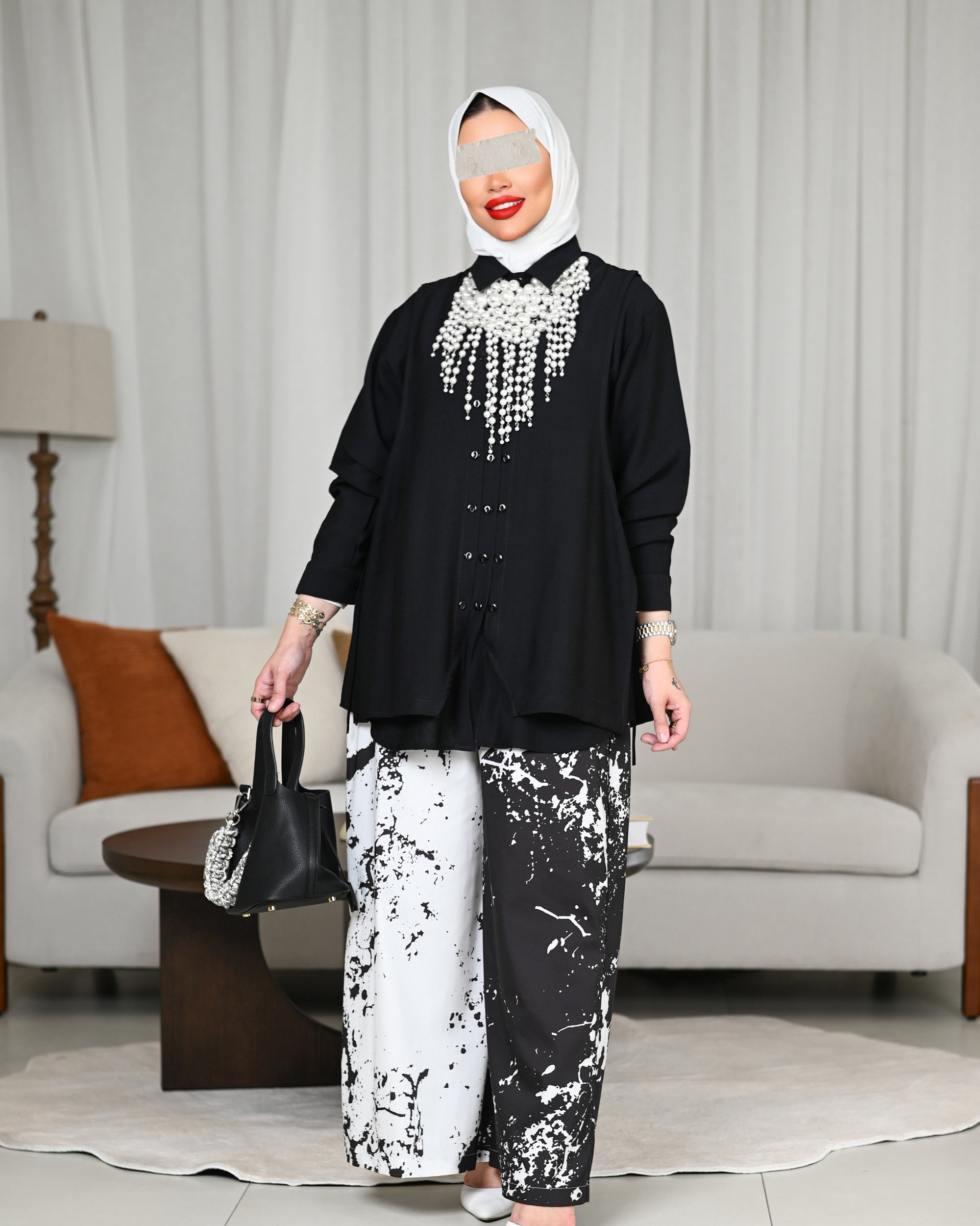 قميص لينن اسود كاسكيد