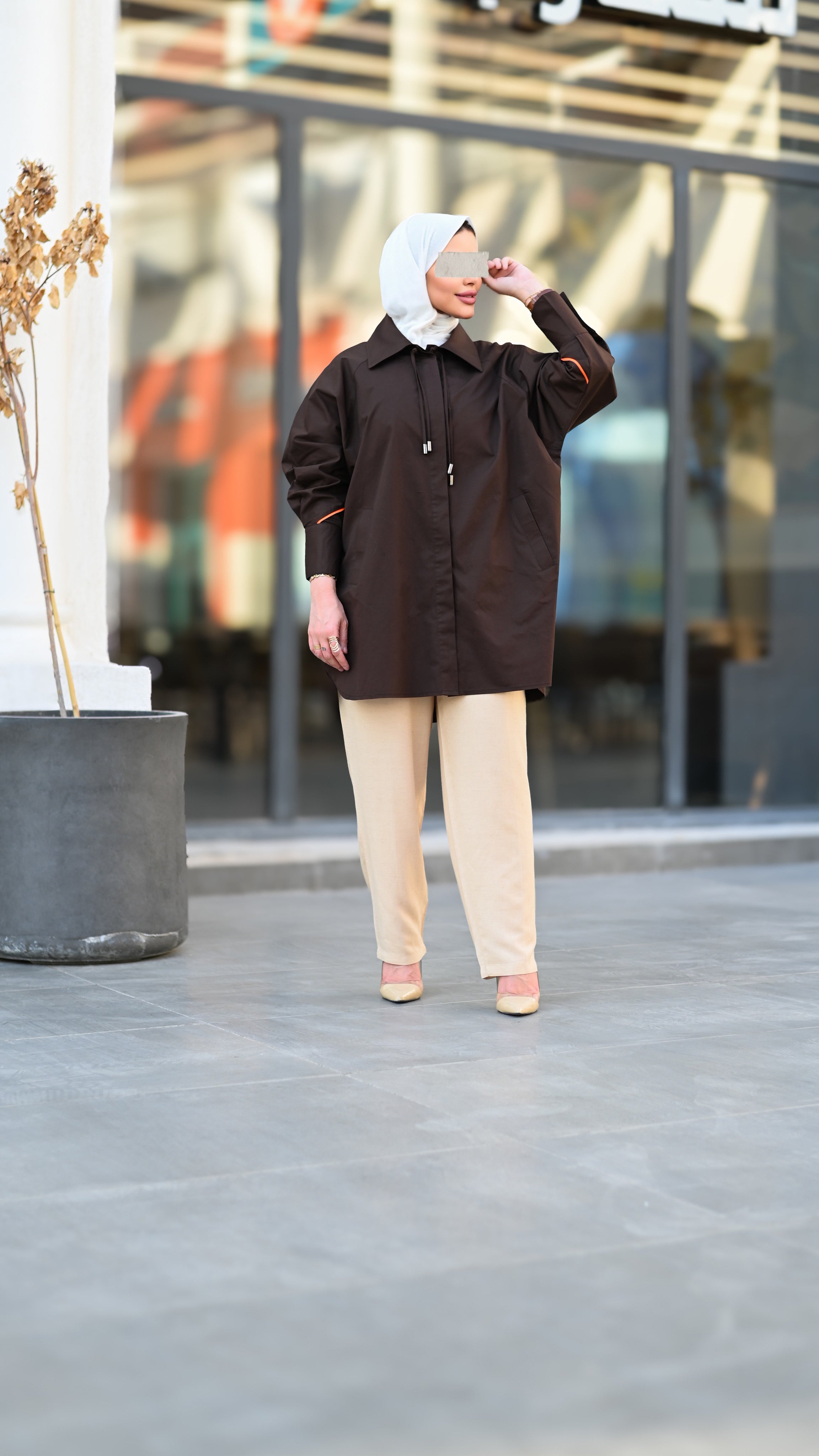 Brown Poplin Shirt