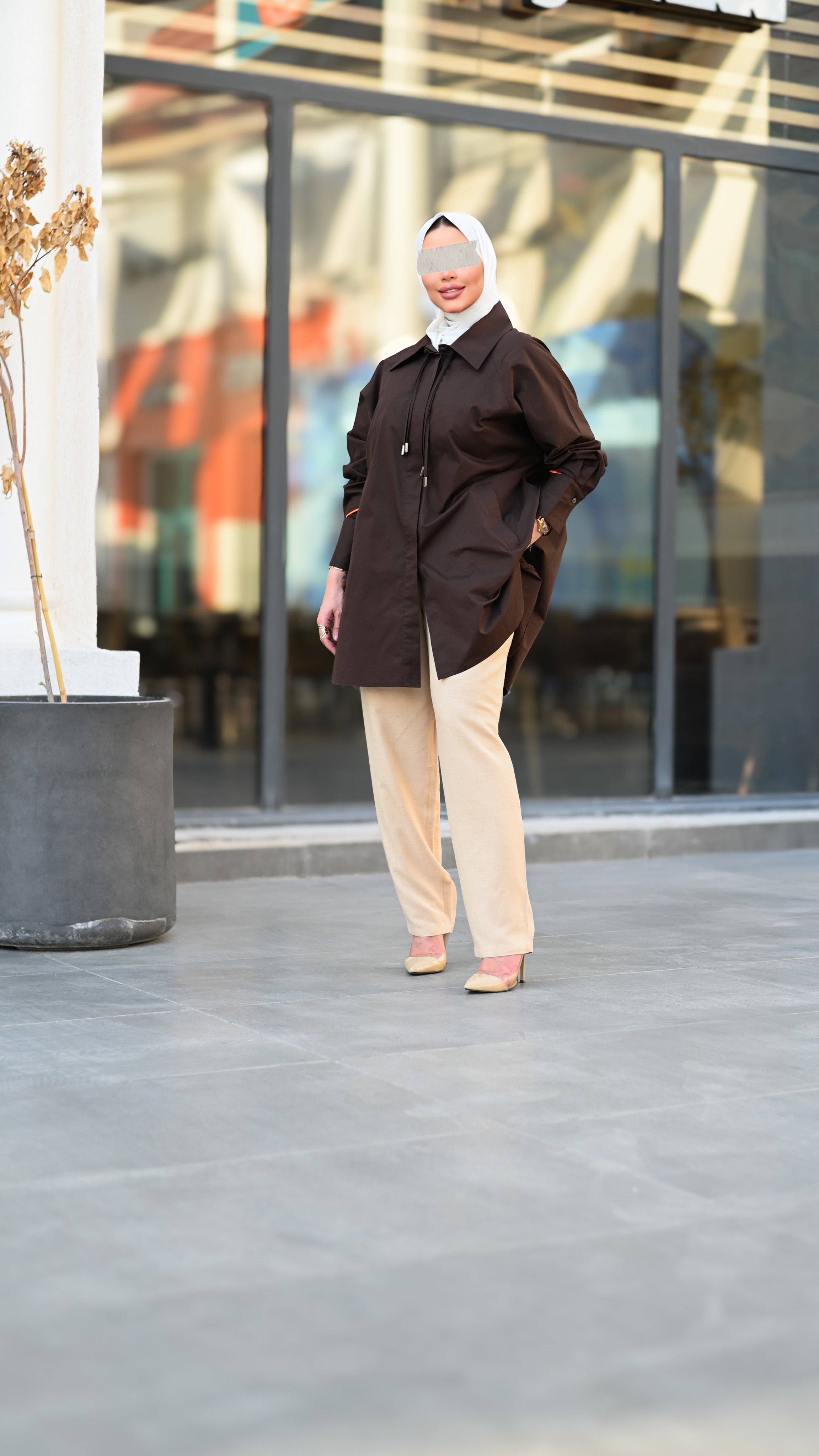 Brown Poplin Shirt