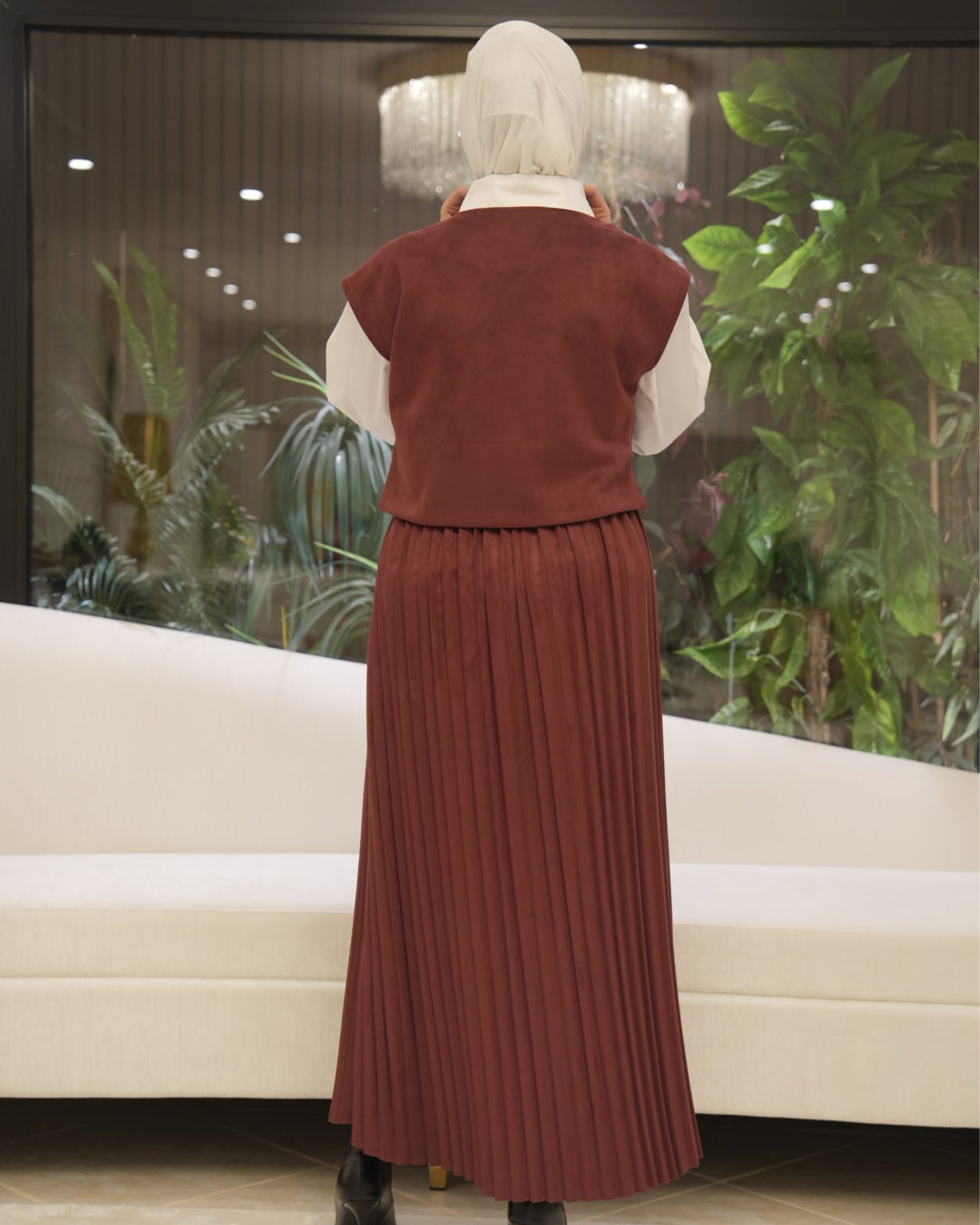 Chestnut Chamois Embroidered Vest