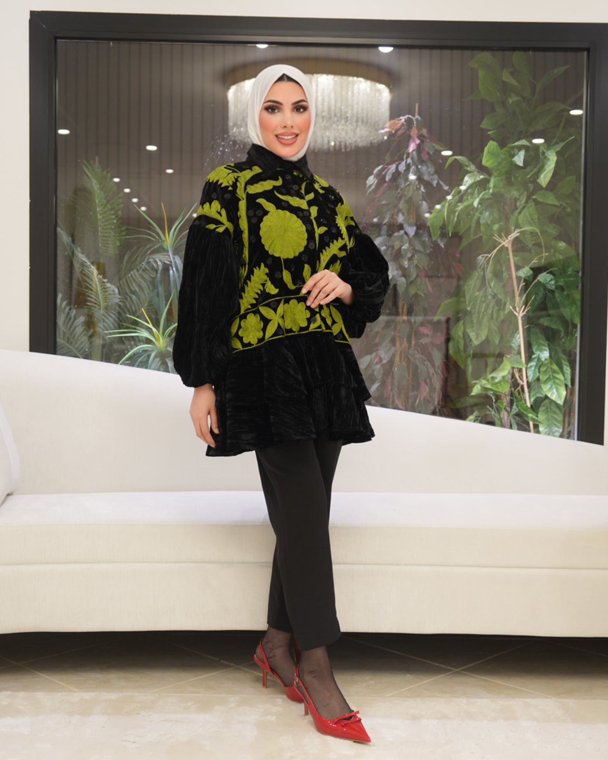 Classic Velvet Jacket – Black & Olive Green