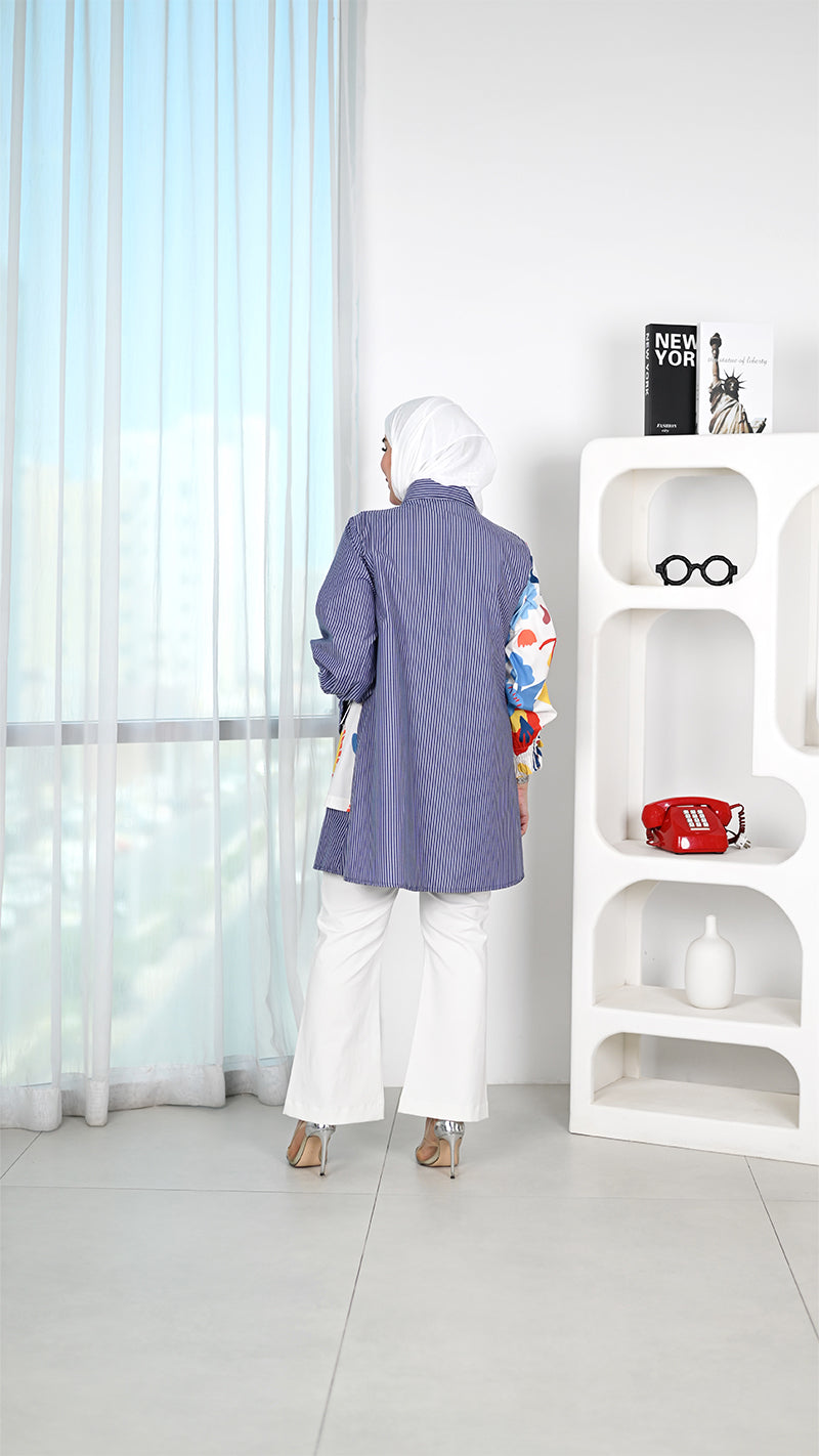 Floral Contrast Poplin Shirt