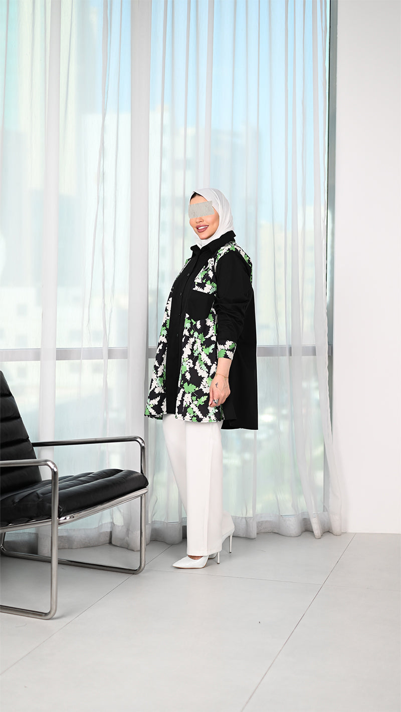 Green Noir Patterned Shirt