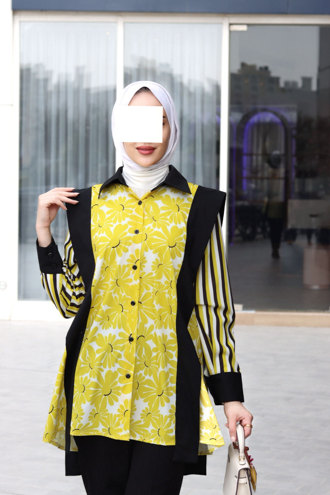 Floral Stripe Poplin Shirt