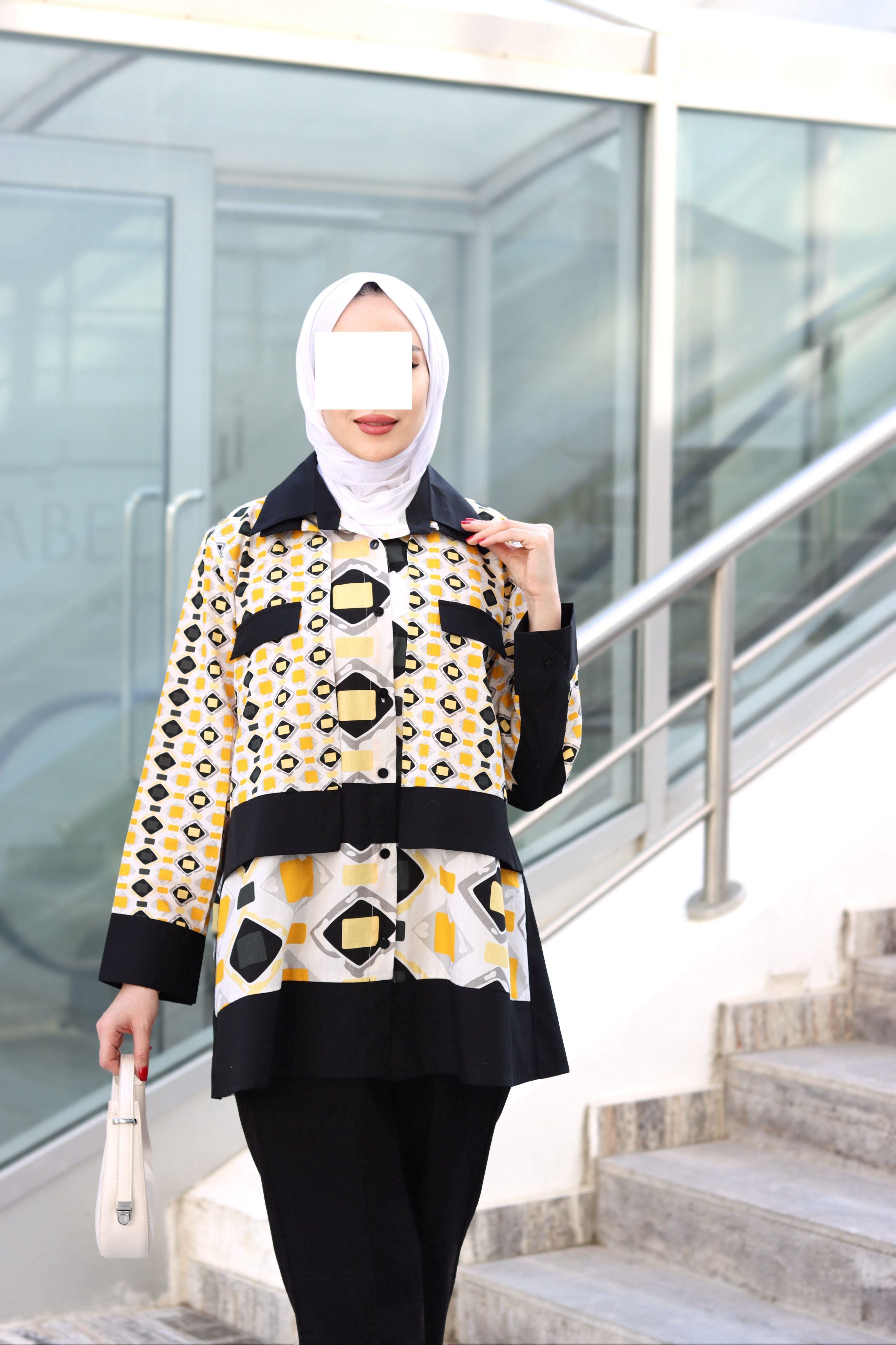 Geo Chic Poplin Shirt