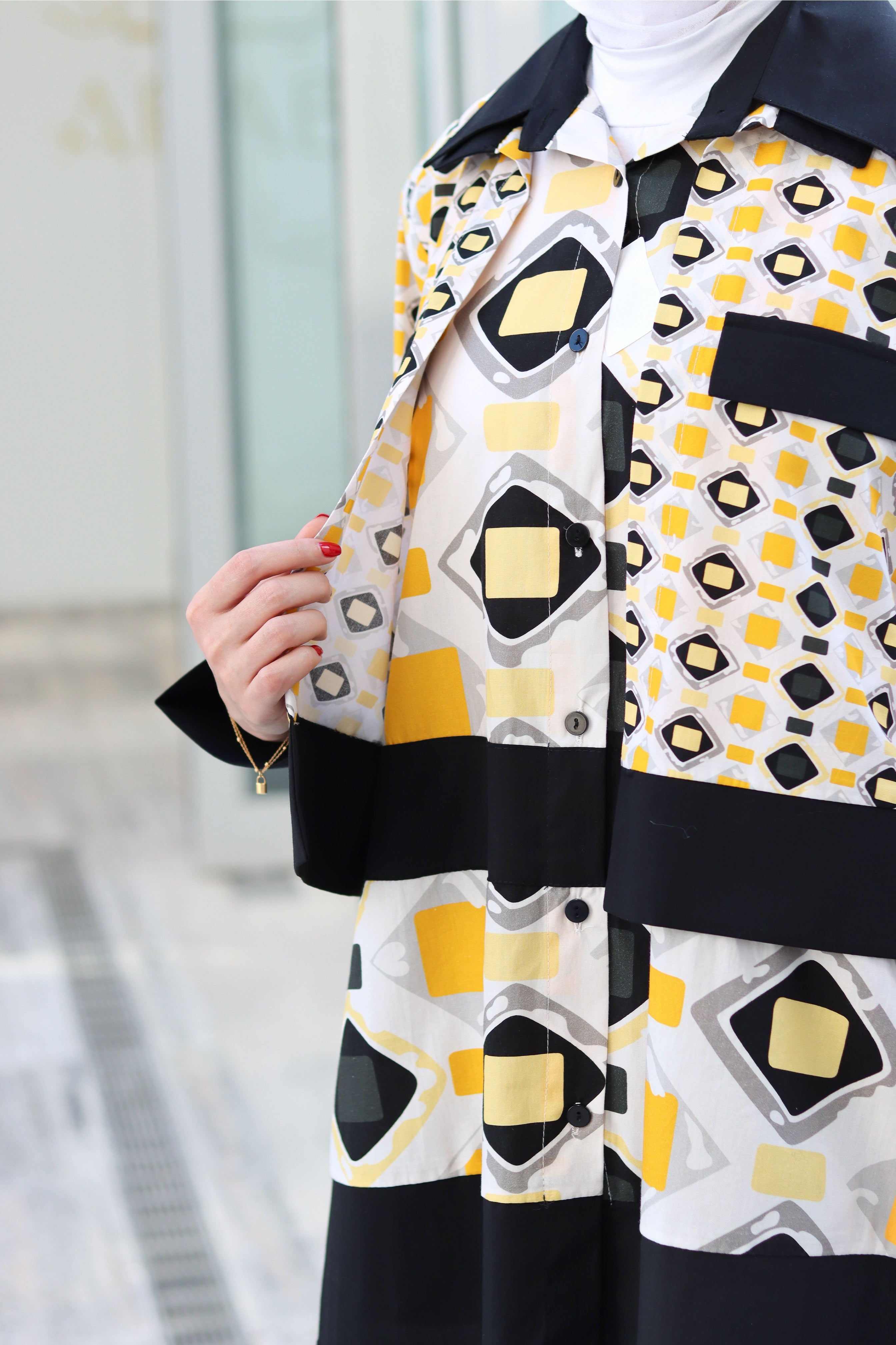 Geo Chic Poplin Shirt
