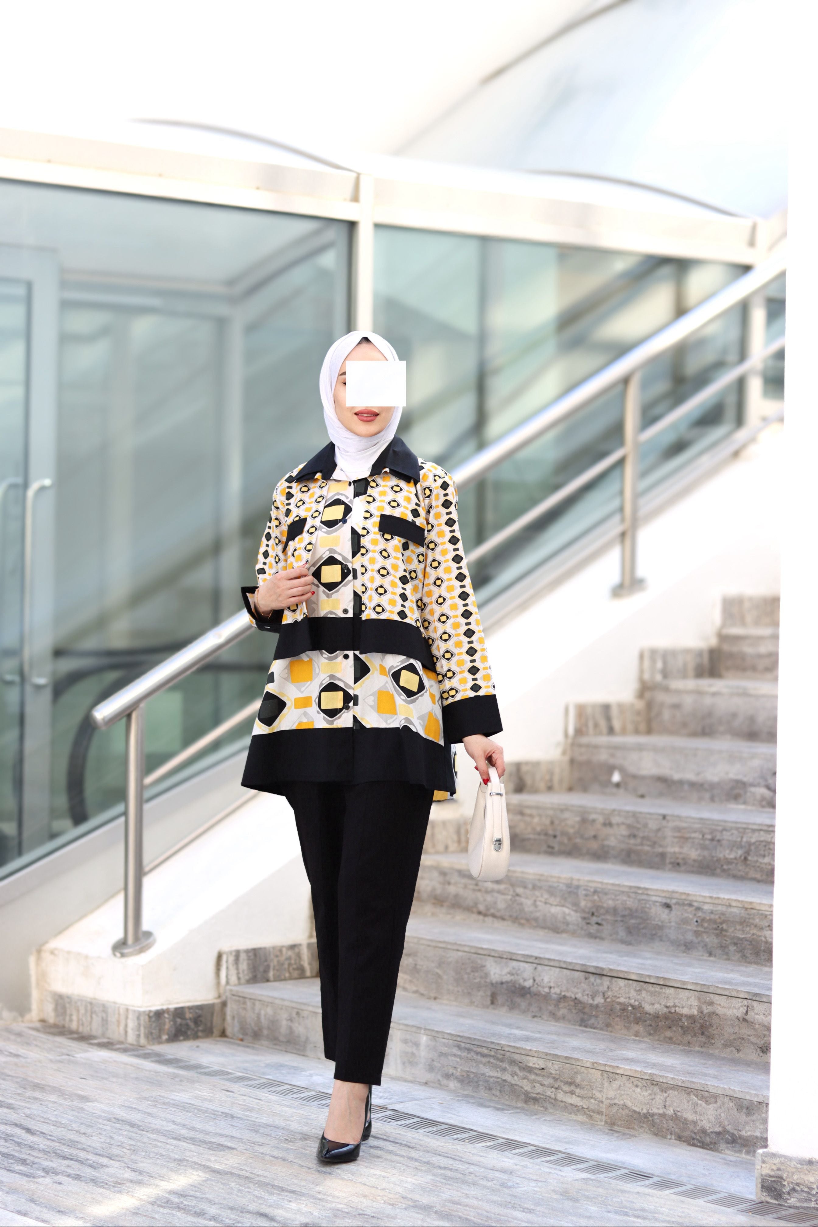 Geo Chic Poplin Shirt