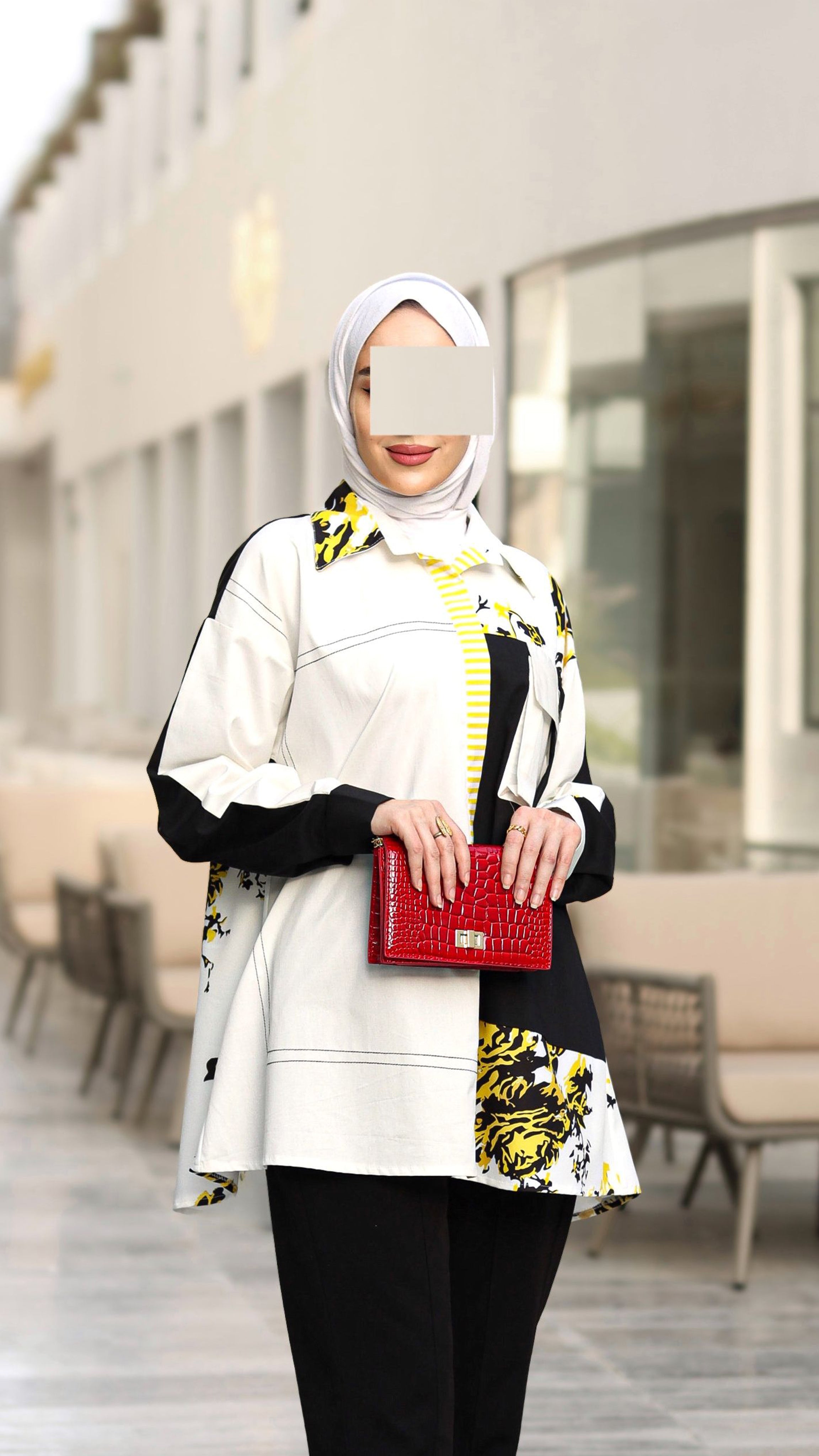 Contrast Print Poplin Shirt