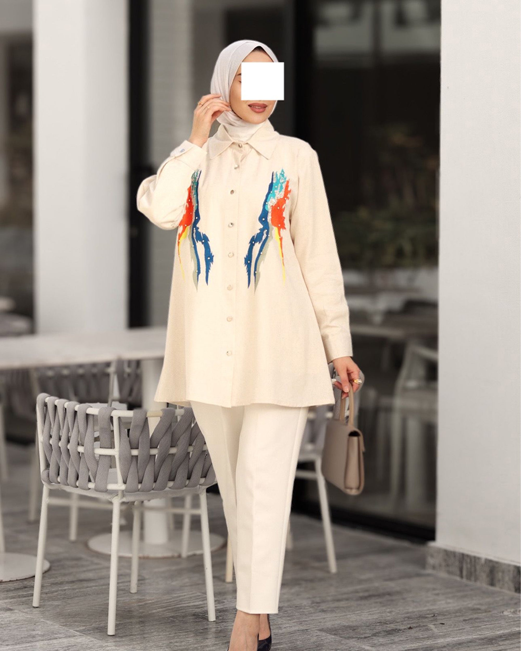 قميص كتان آرت ستروك