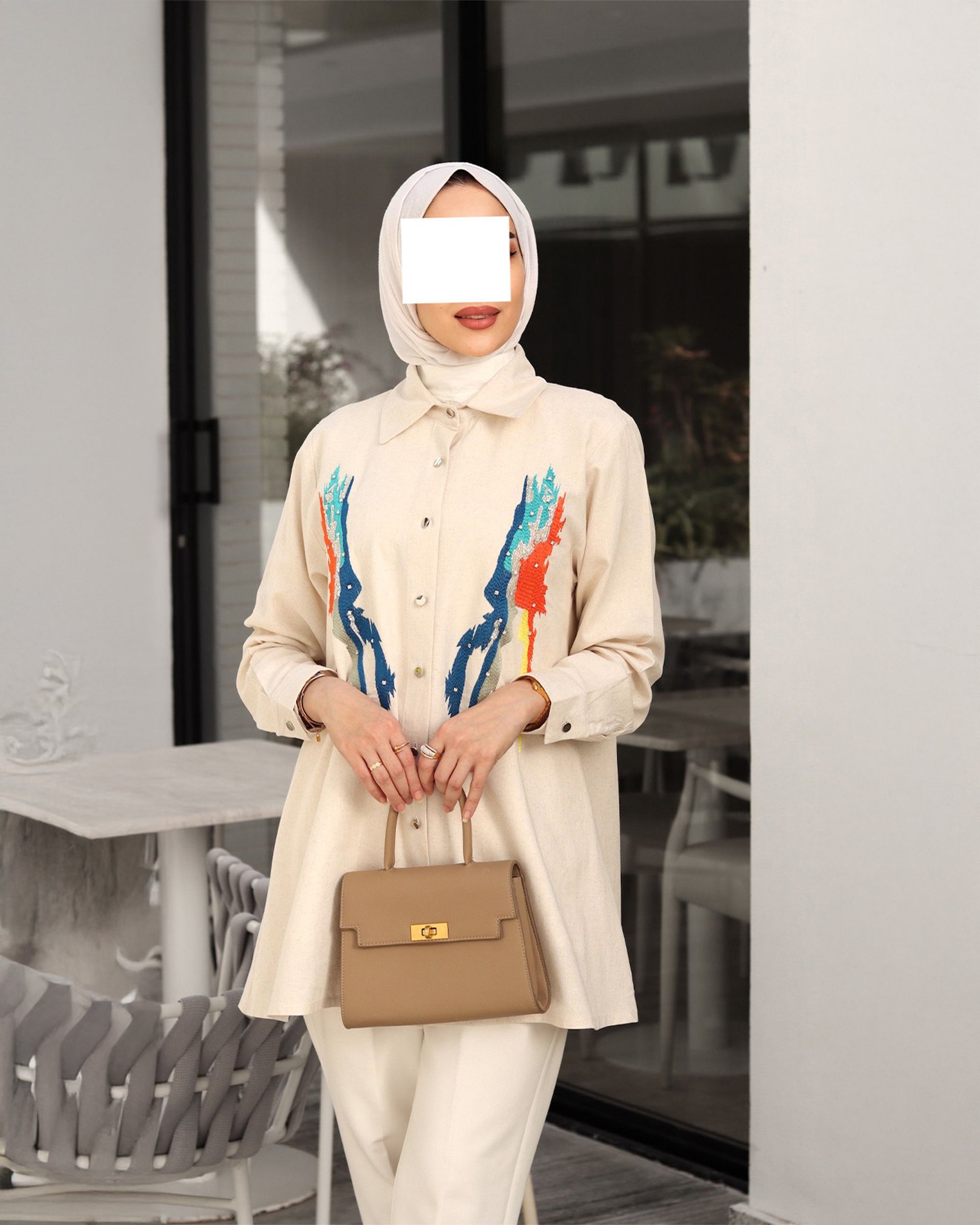 قميص كتان آرت ستروك