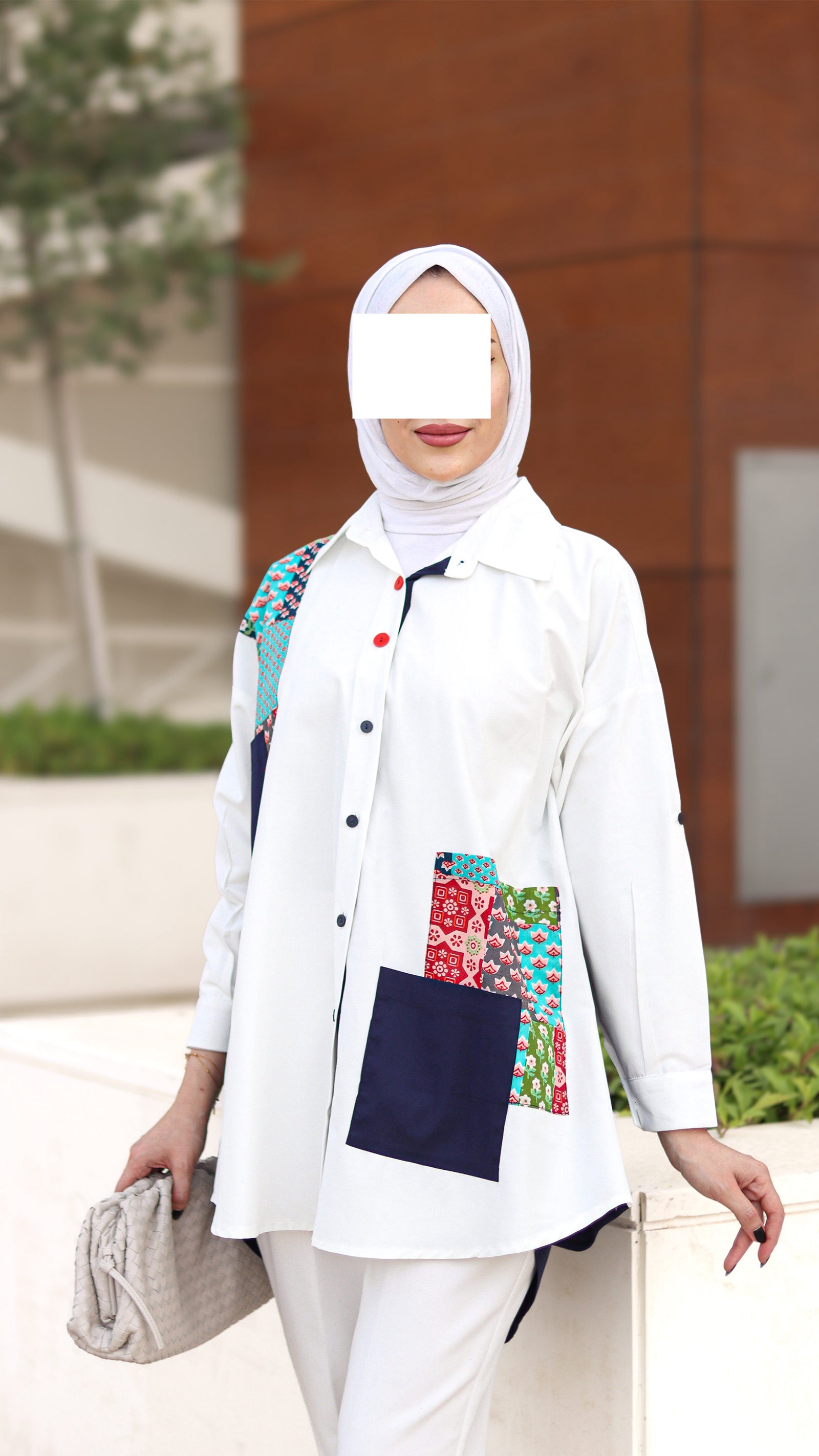 Mixed Print Poplin Shirt