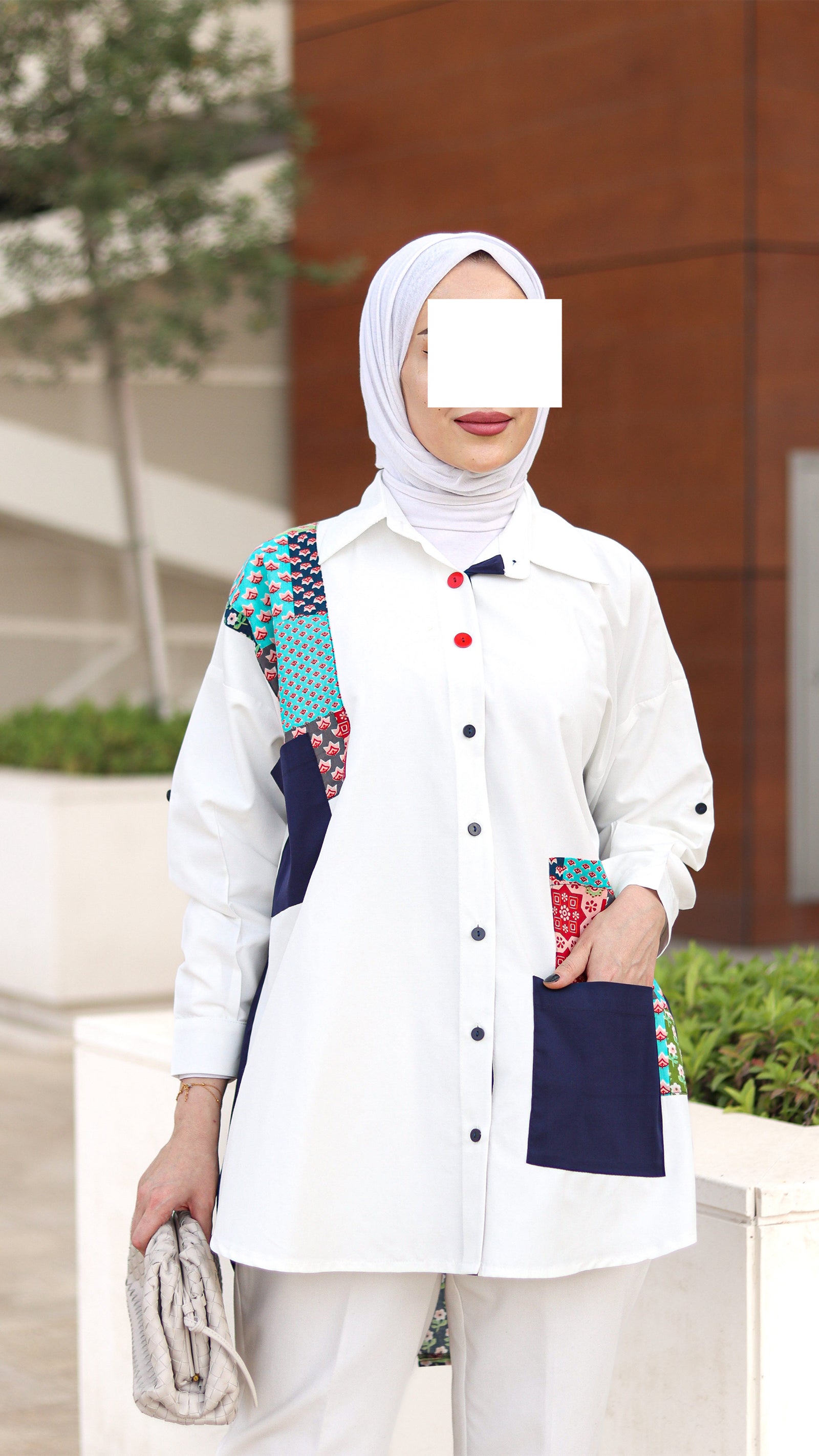 Mixed Print Poplin Shirt