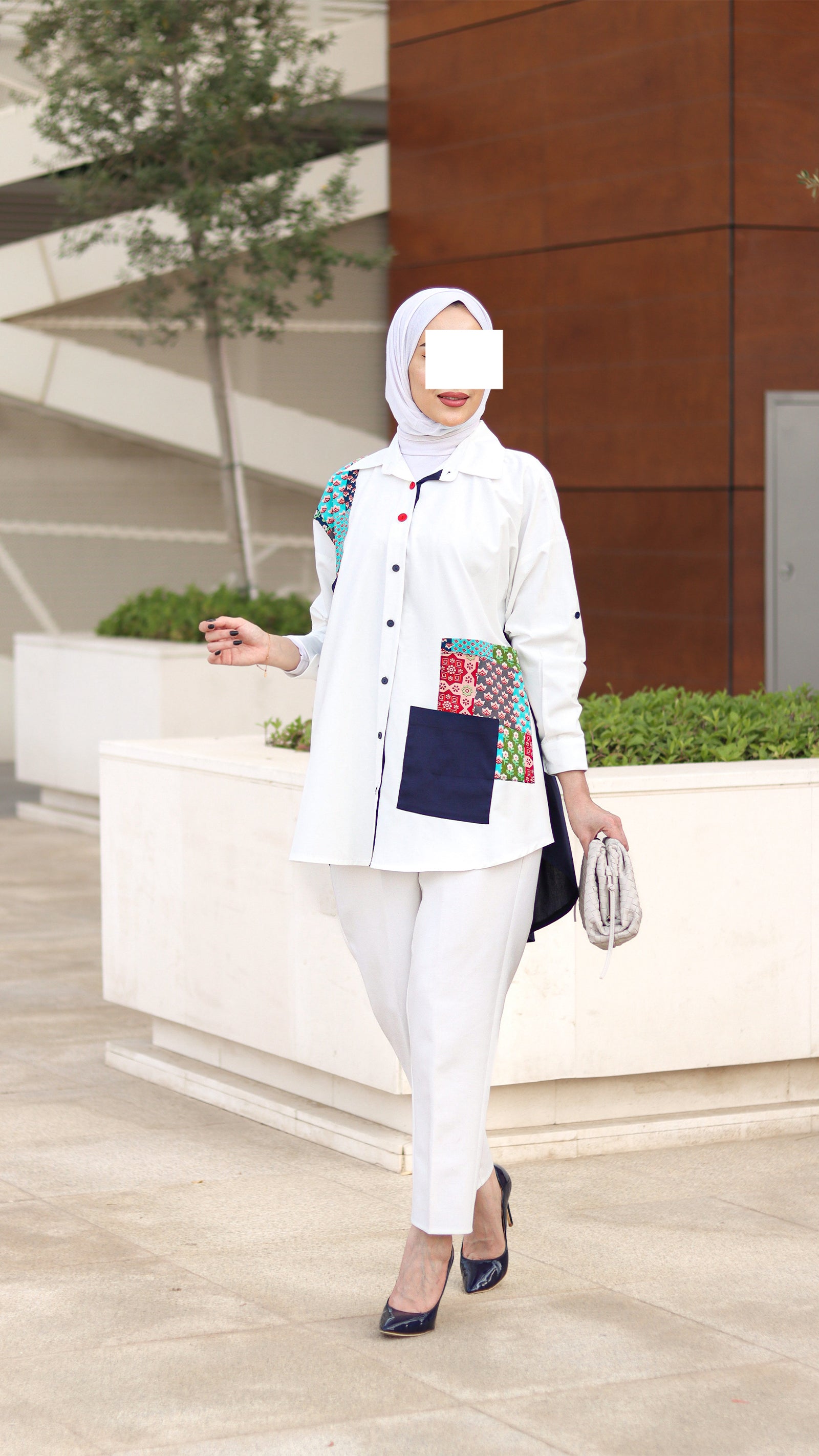 Mixed Print Poplin Shirt