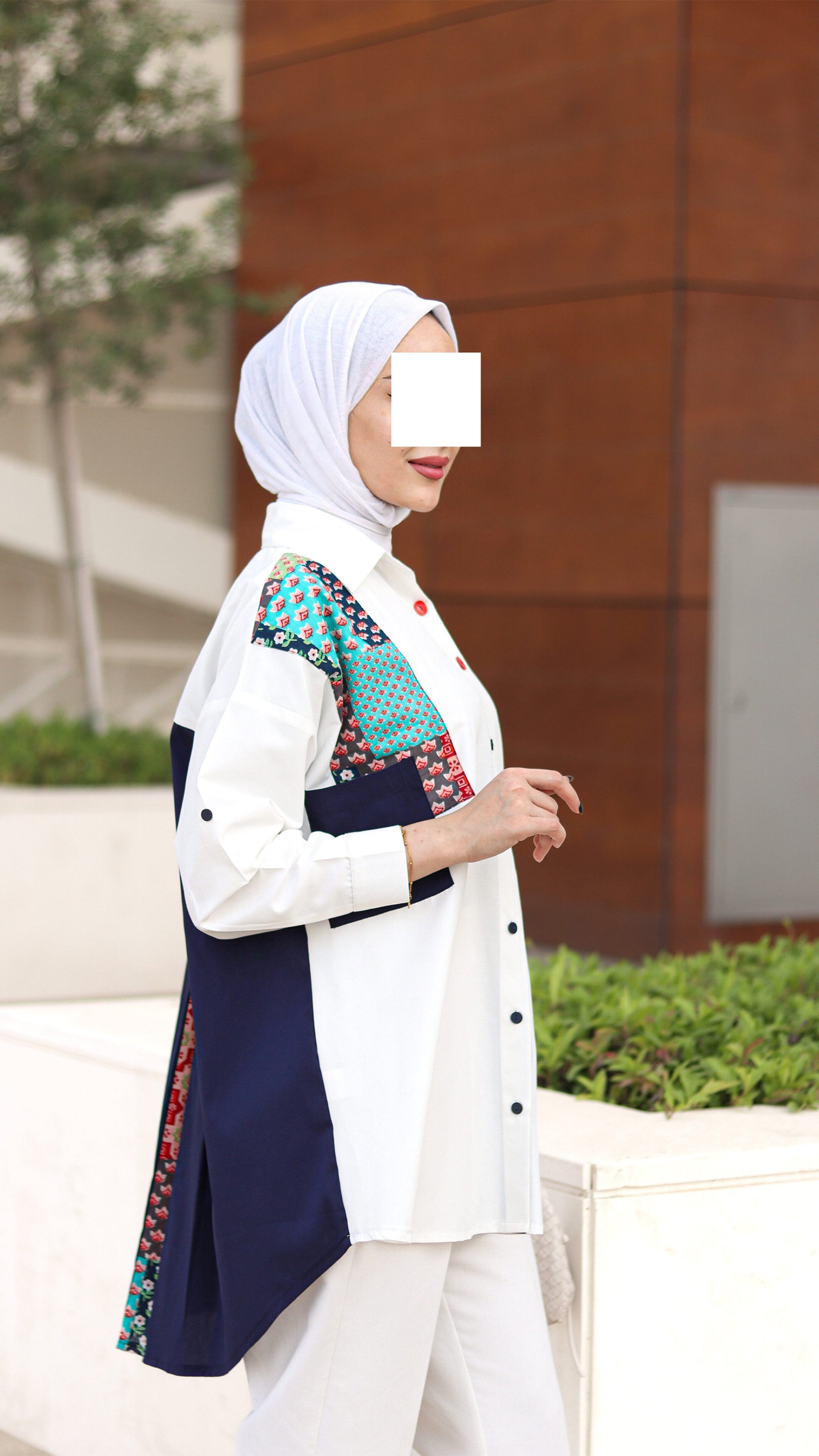 Mixed Print Poplin Shirt