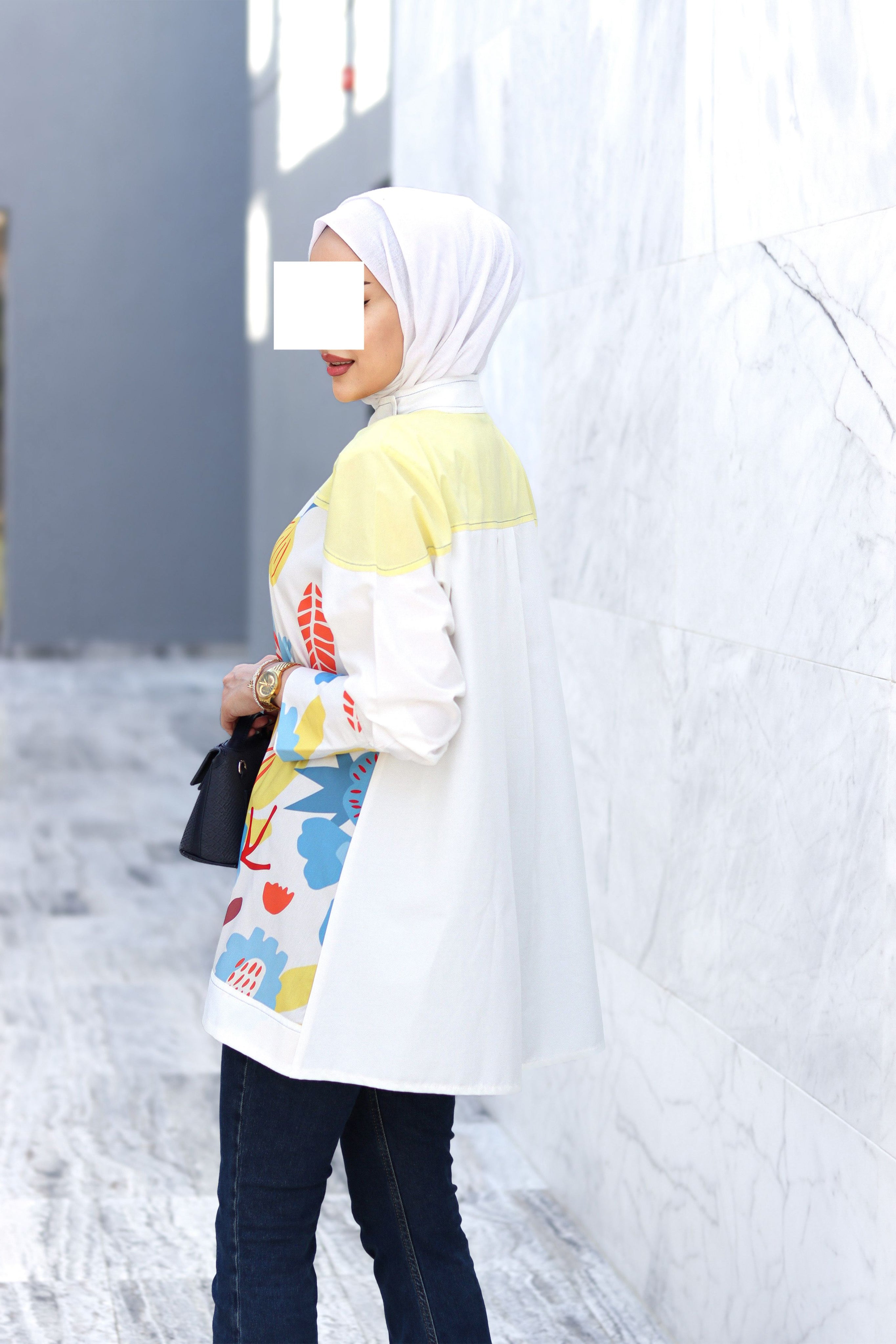 Colorblock Floral Poplin Shirt