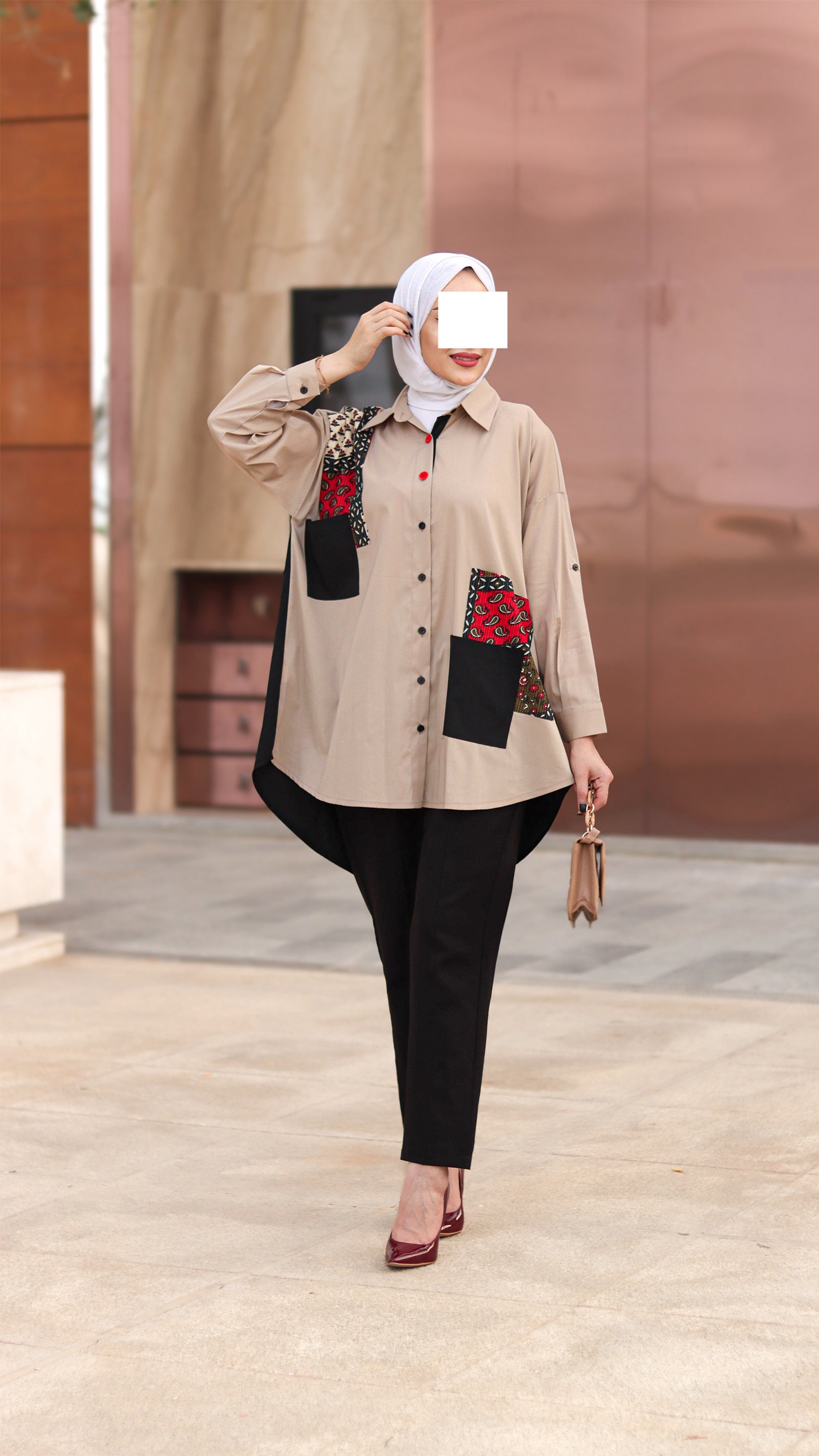 Panel Detail Poplin Shirt
