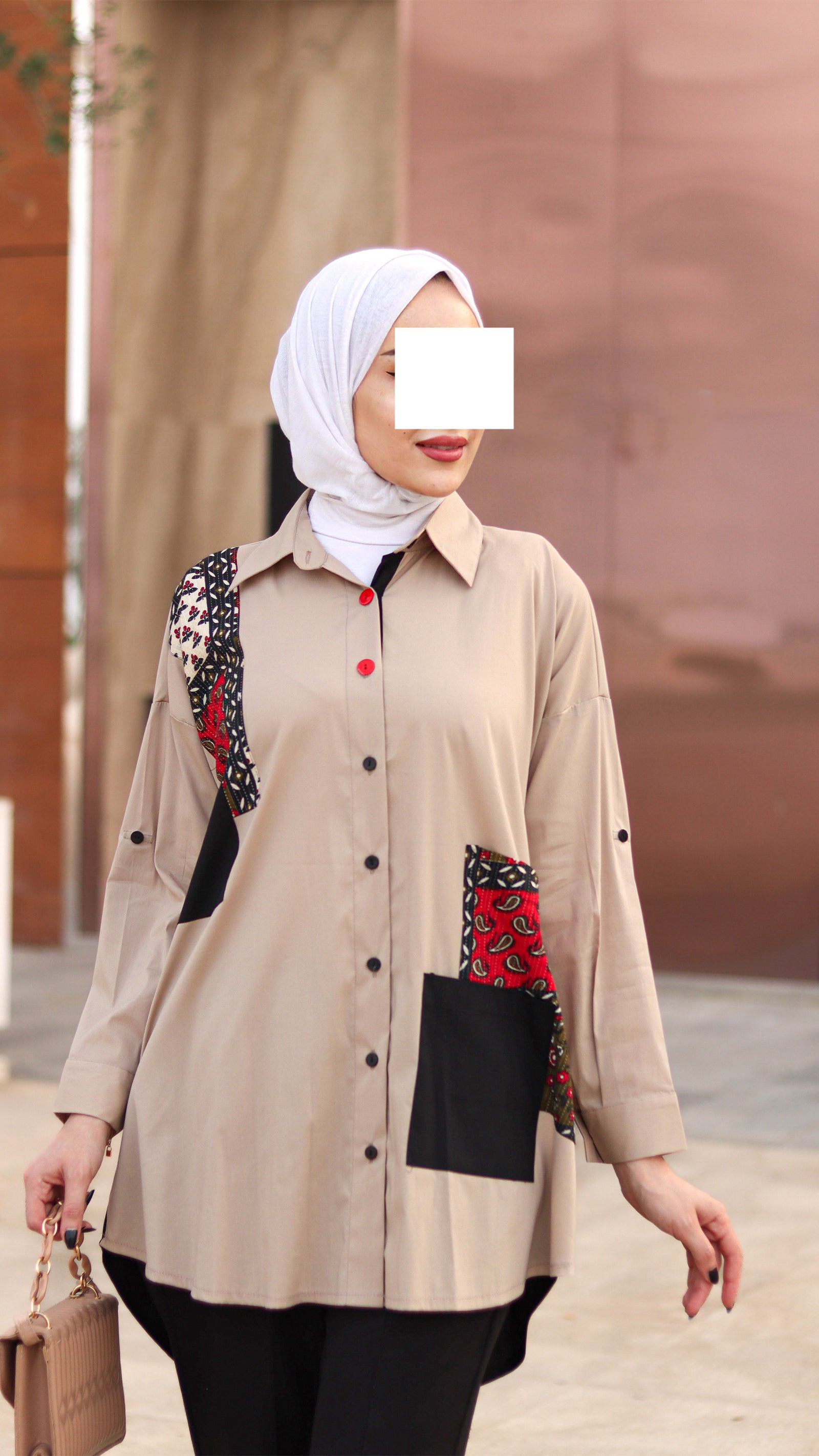 Panel Detail Poplin Shirt