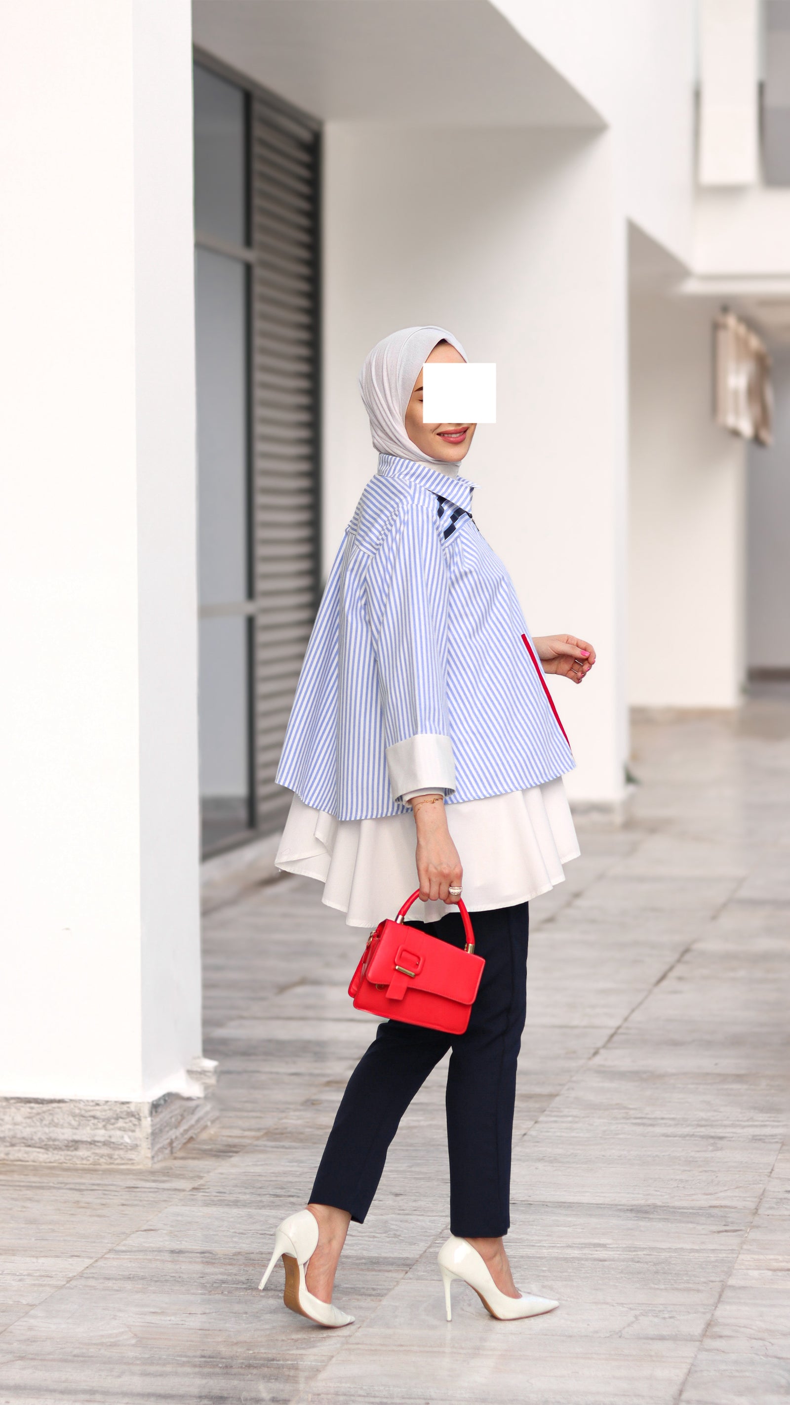 Striped Zip Poplin Jacket
