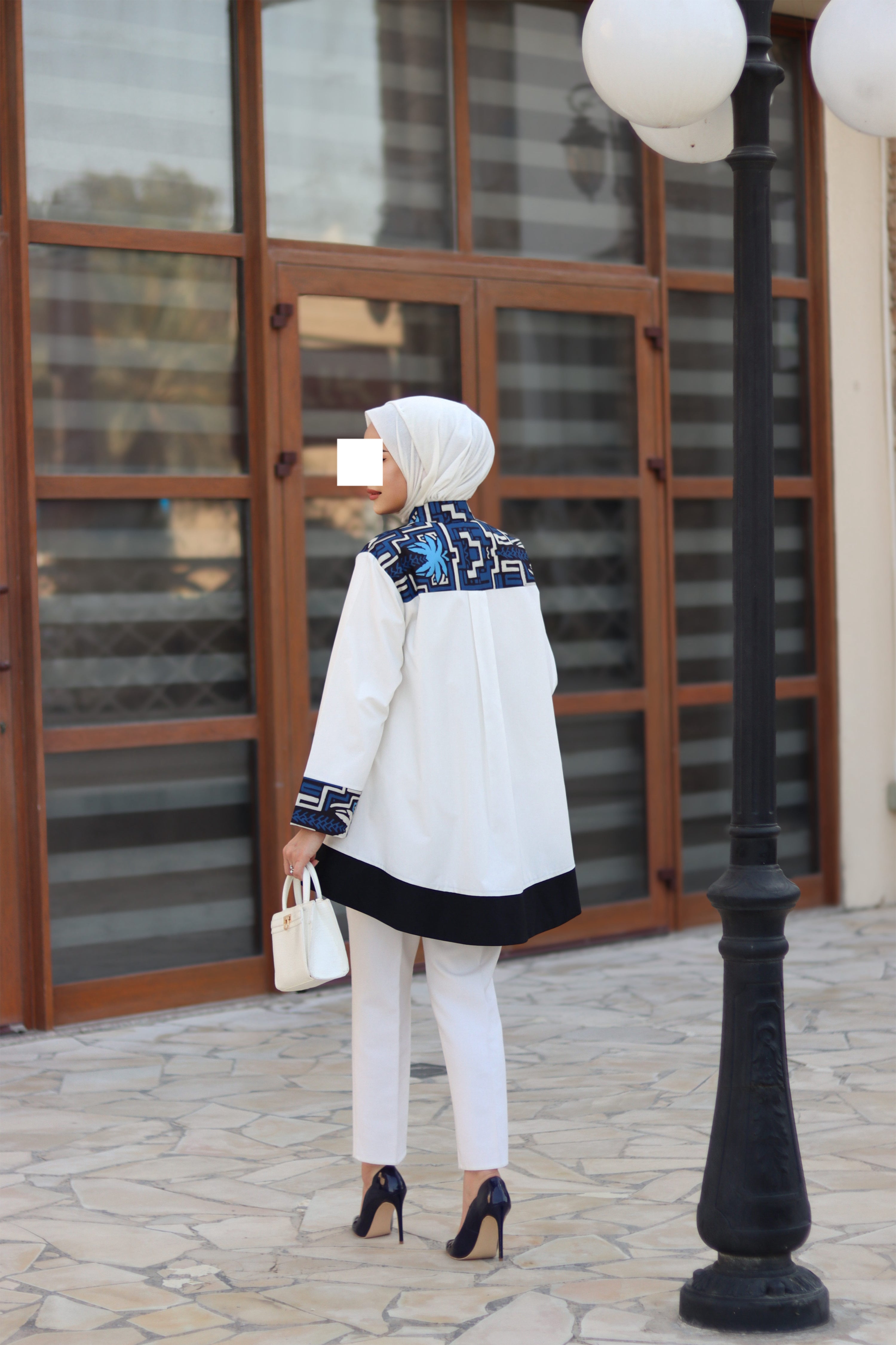 Geometric Palm Poplin Shirt