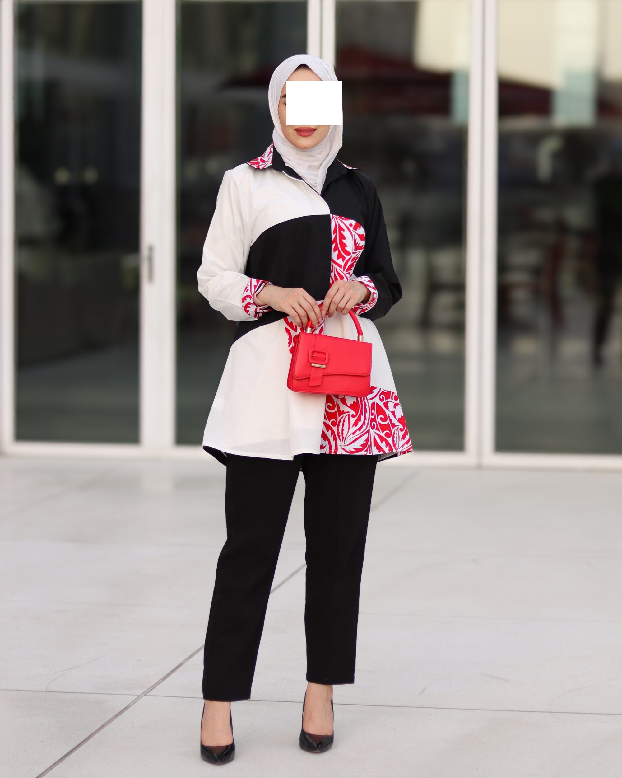 قميص بوبلين بتباين جريء