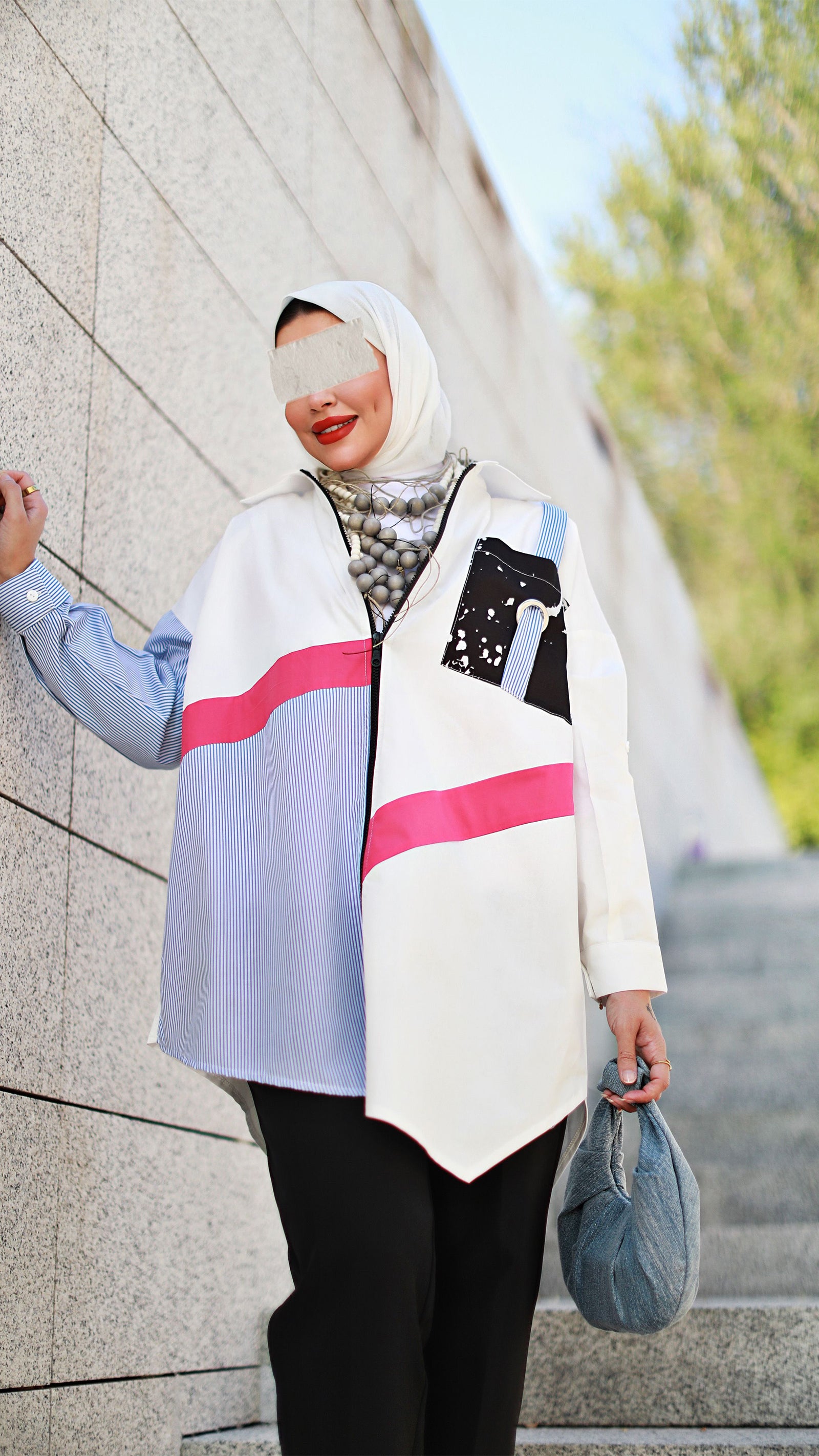 Colorblock Poplin Shirt