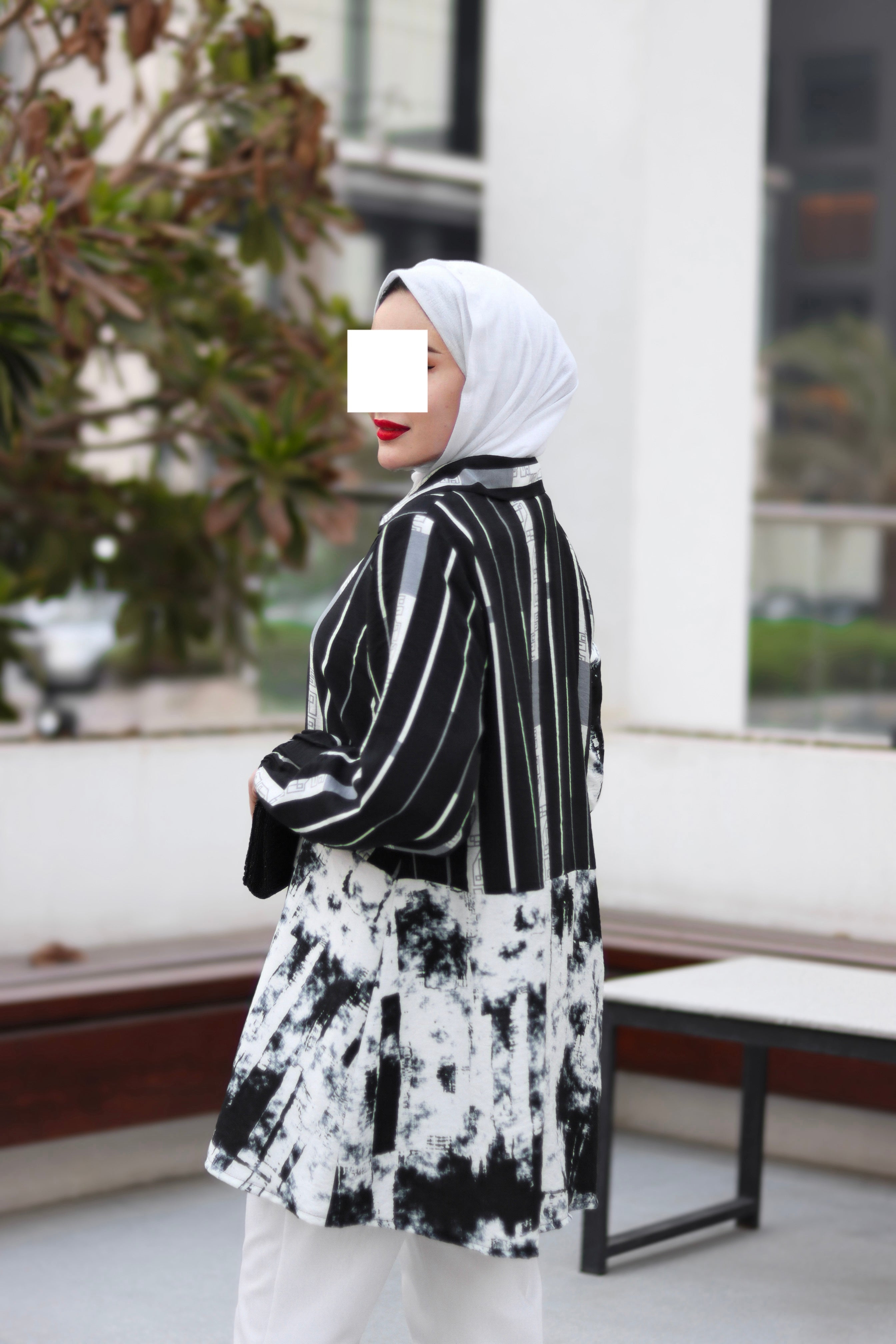 Ink Splash Striped Shirt