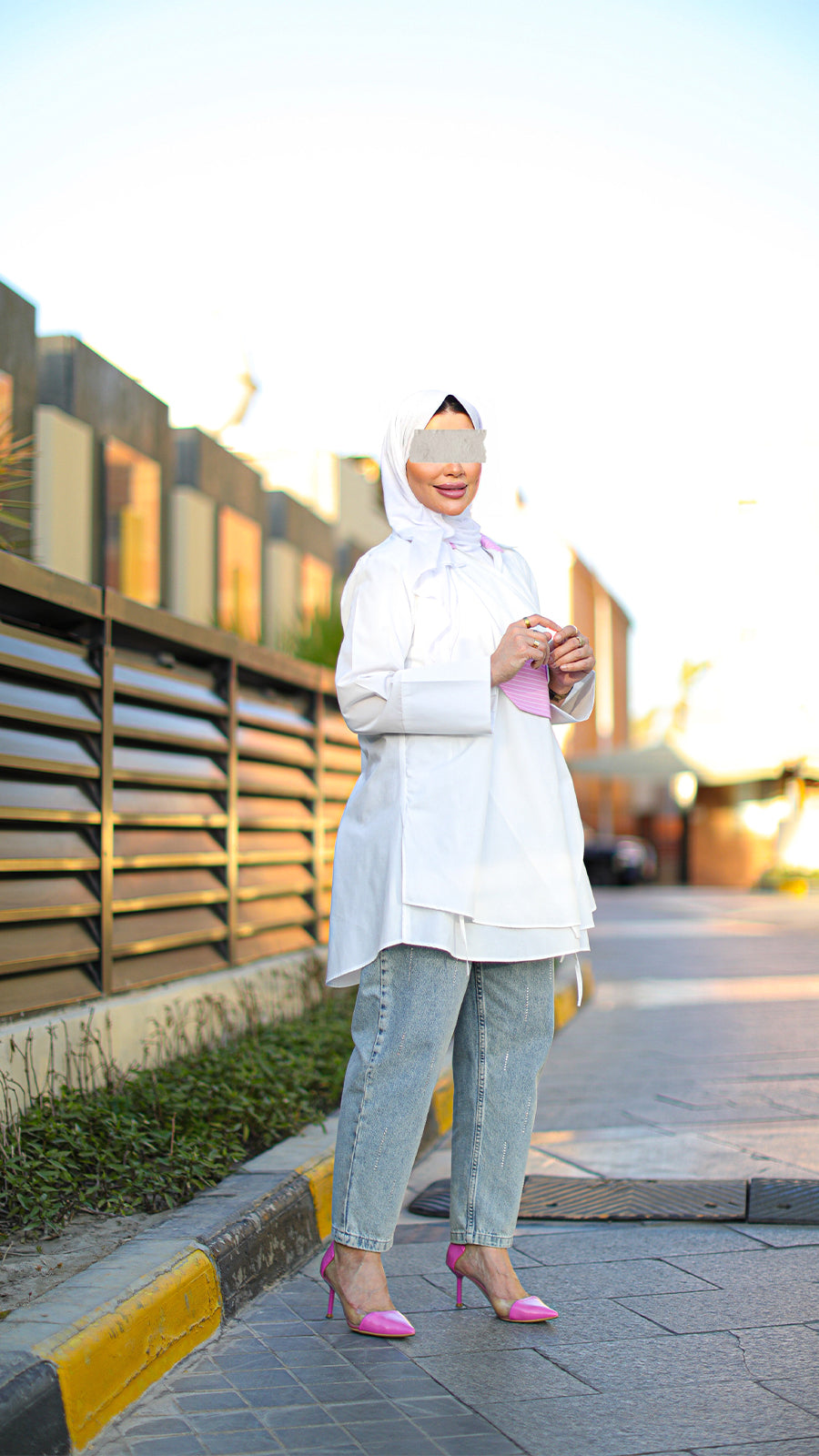 Belted Poplin Wrap Shirt