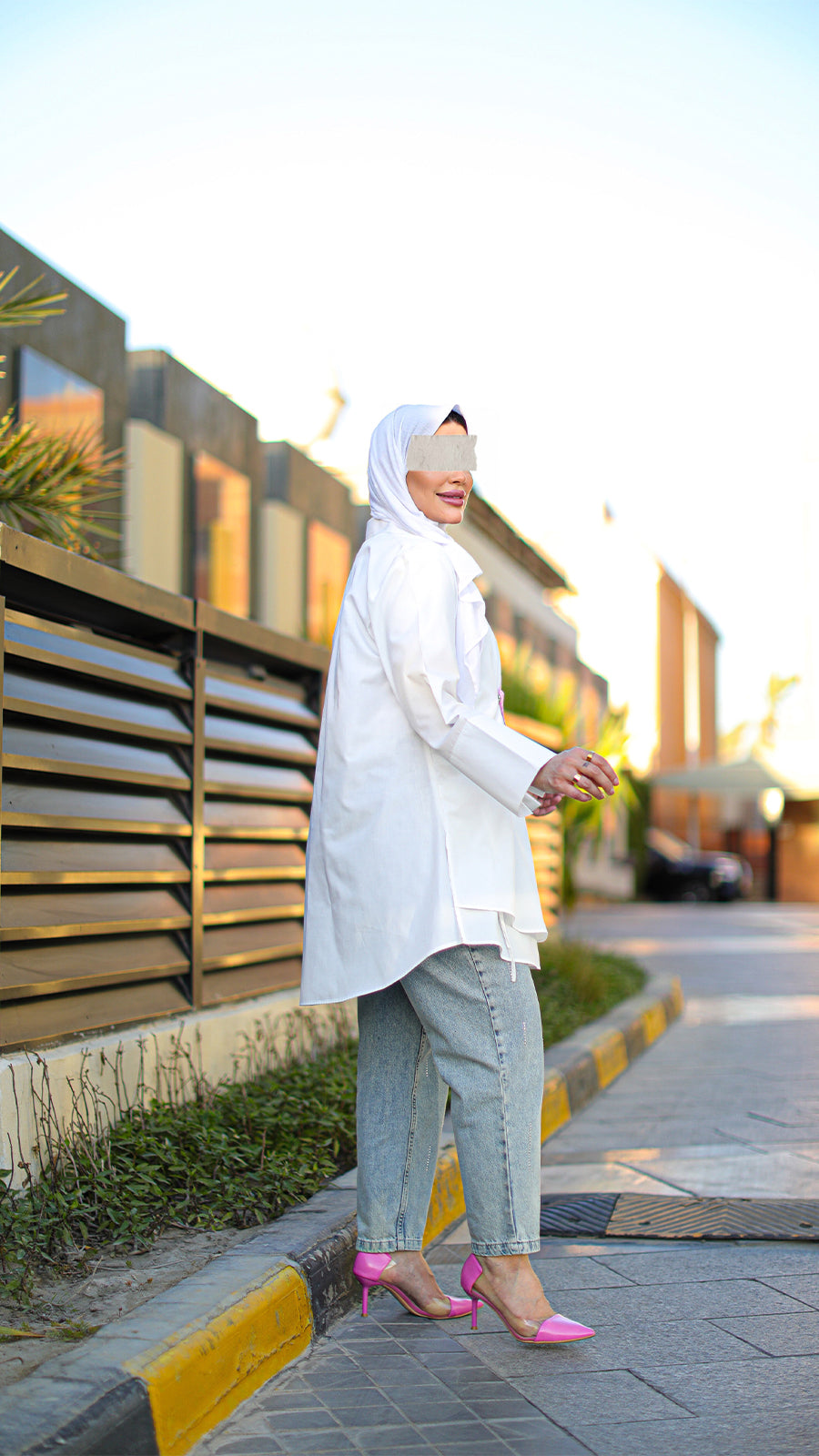 Belted Poplin Wrap Shirt